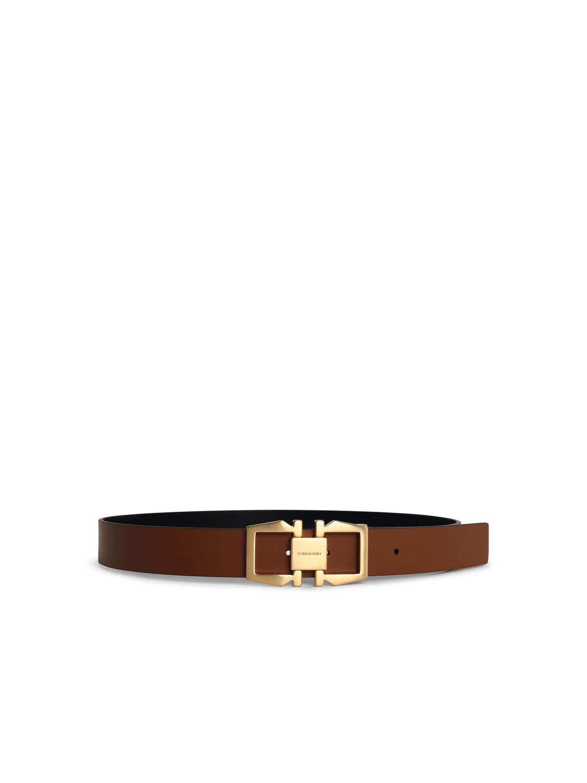 Reversible Brown Leather Belt