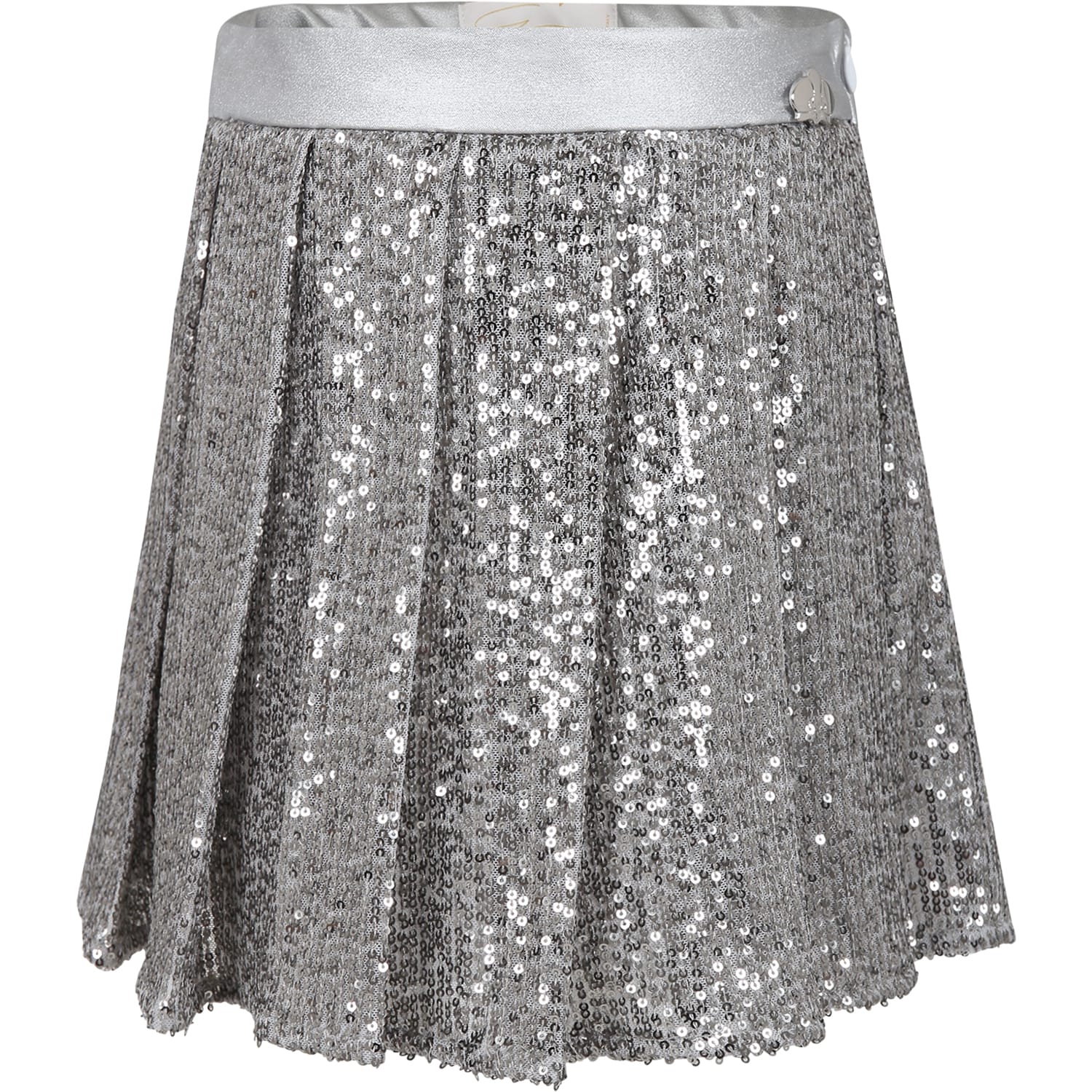 Genny Kids' Silver Skirt For Girl With Sequins