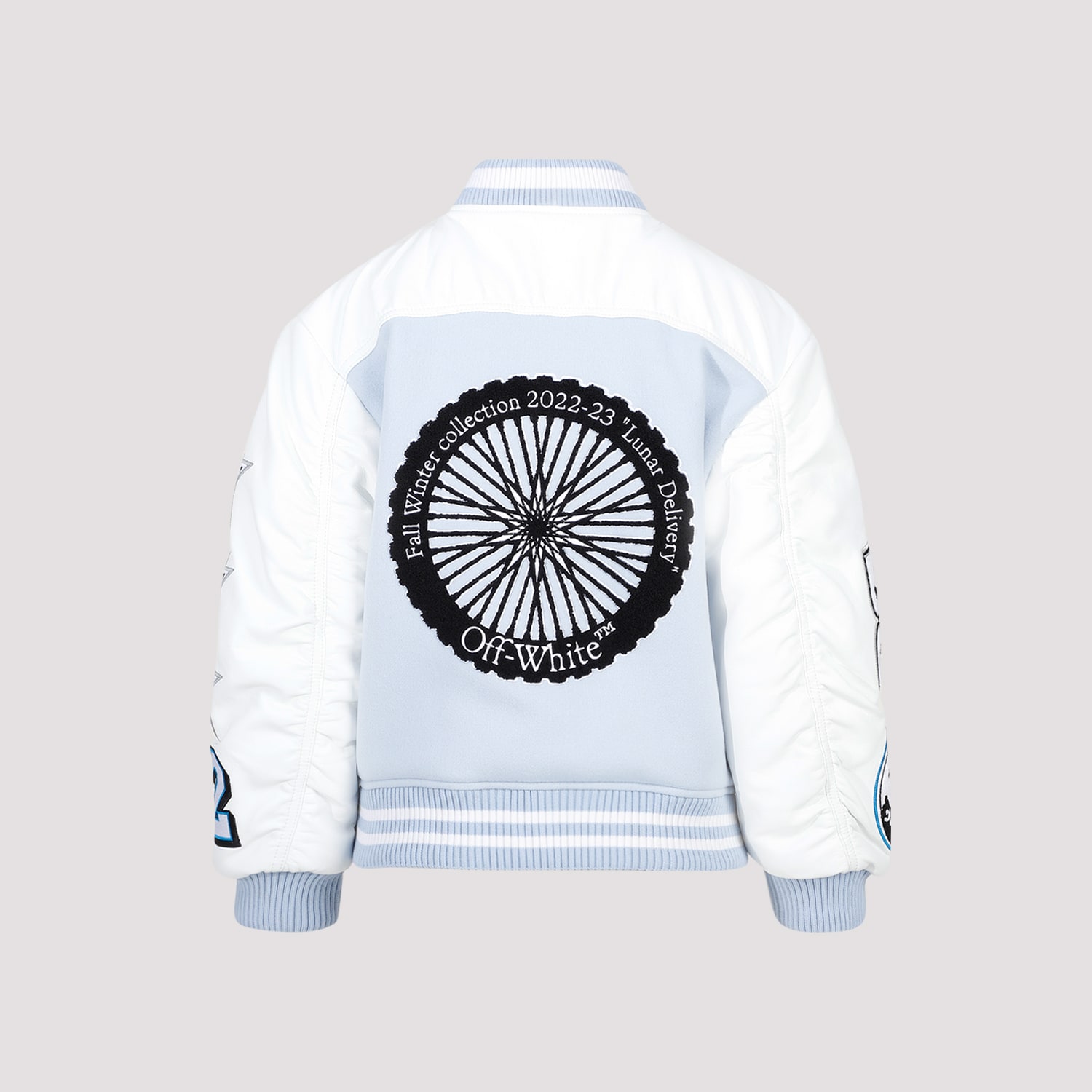 Shop Off-white Moon Wheel Varsity In Light Blue