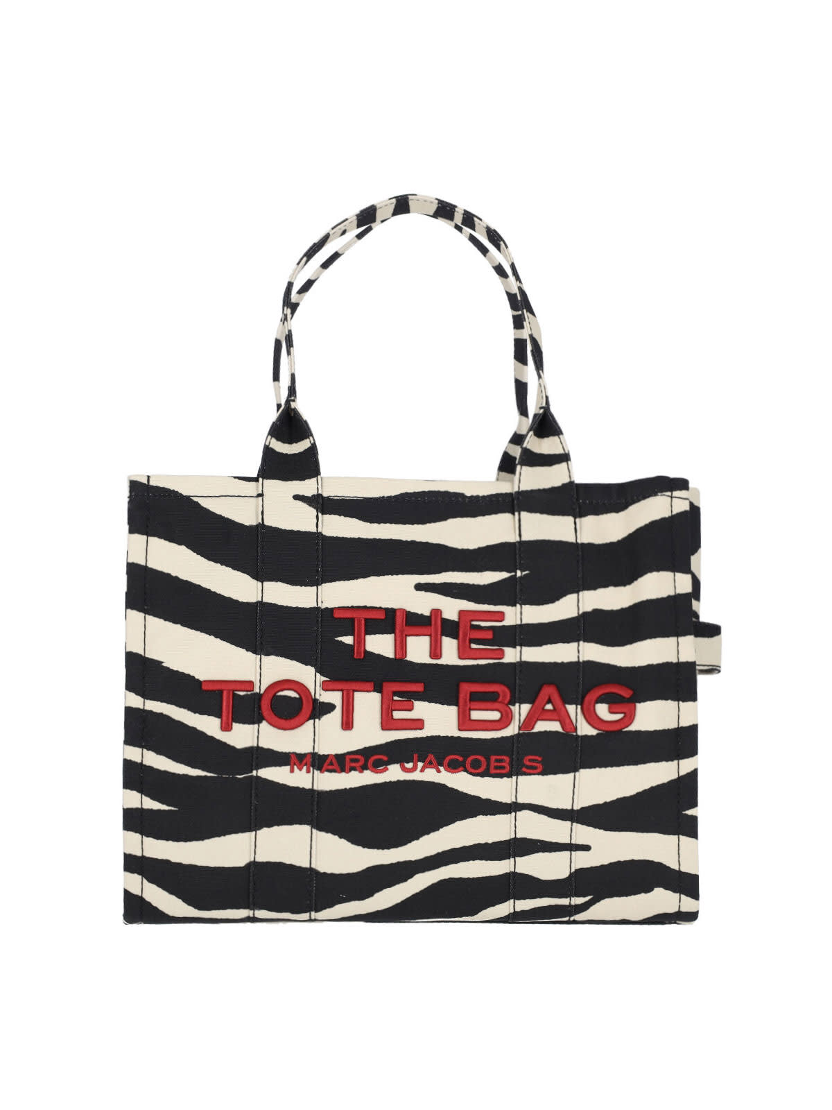 Marc Jacobs The Zebra Canvas Large Tote Bag In Black