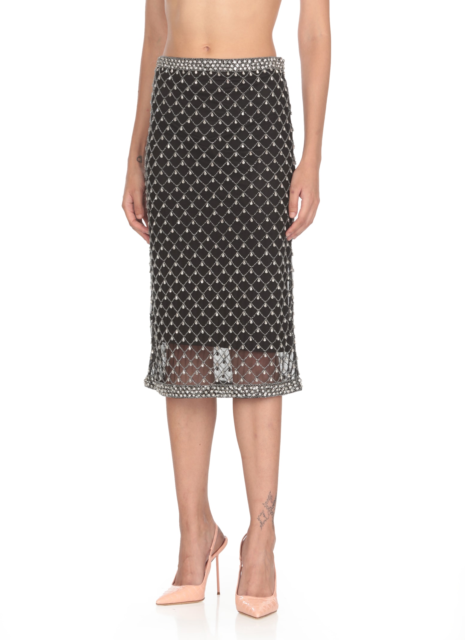 Shop Pinko Carrieri Skirt In Black