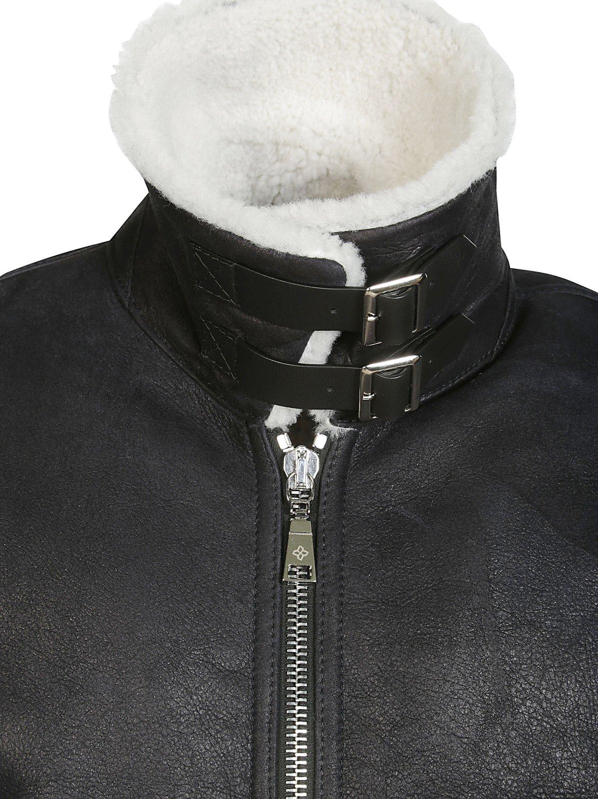 Shop Tagliatore Collared Zip-up Jacket In Black