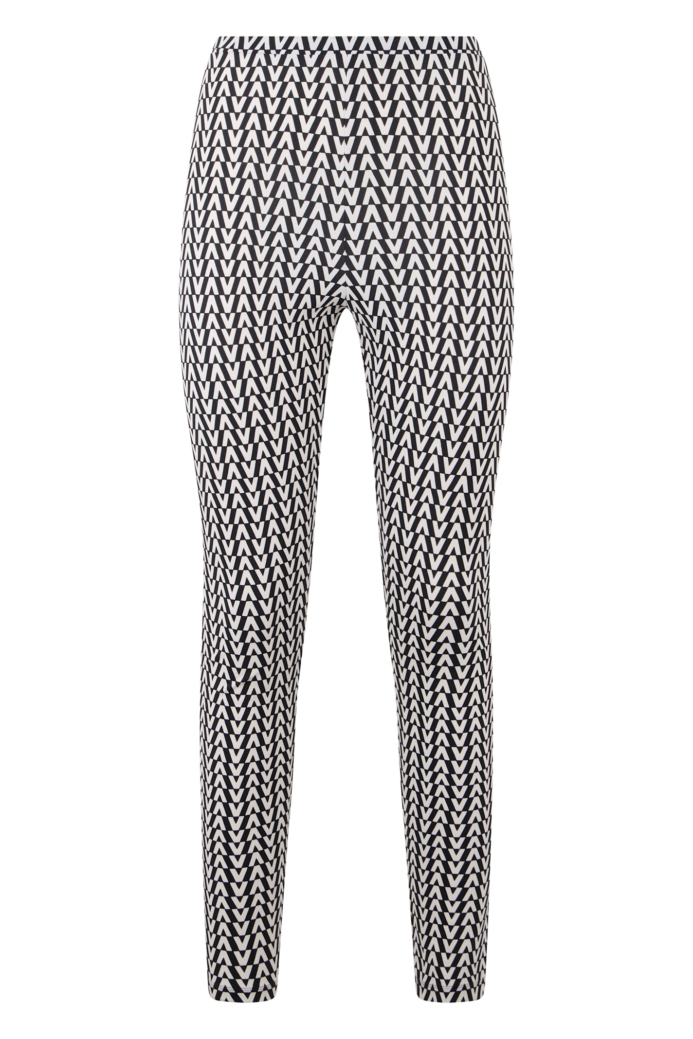 Valentino All-over Logo-print Leggings In Multi