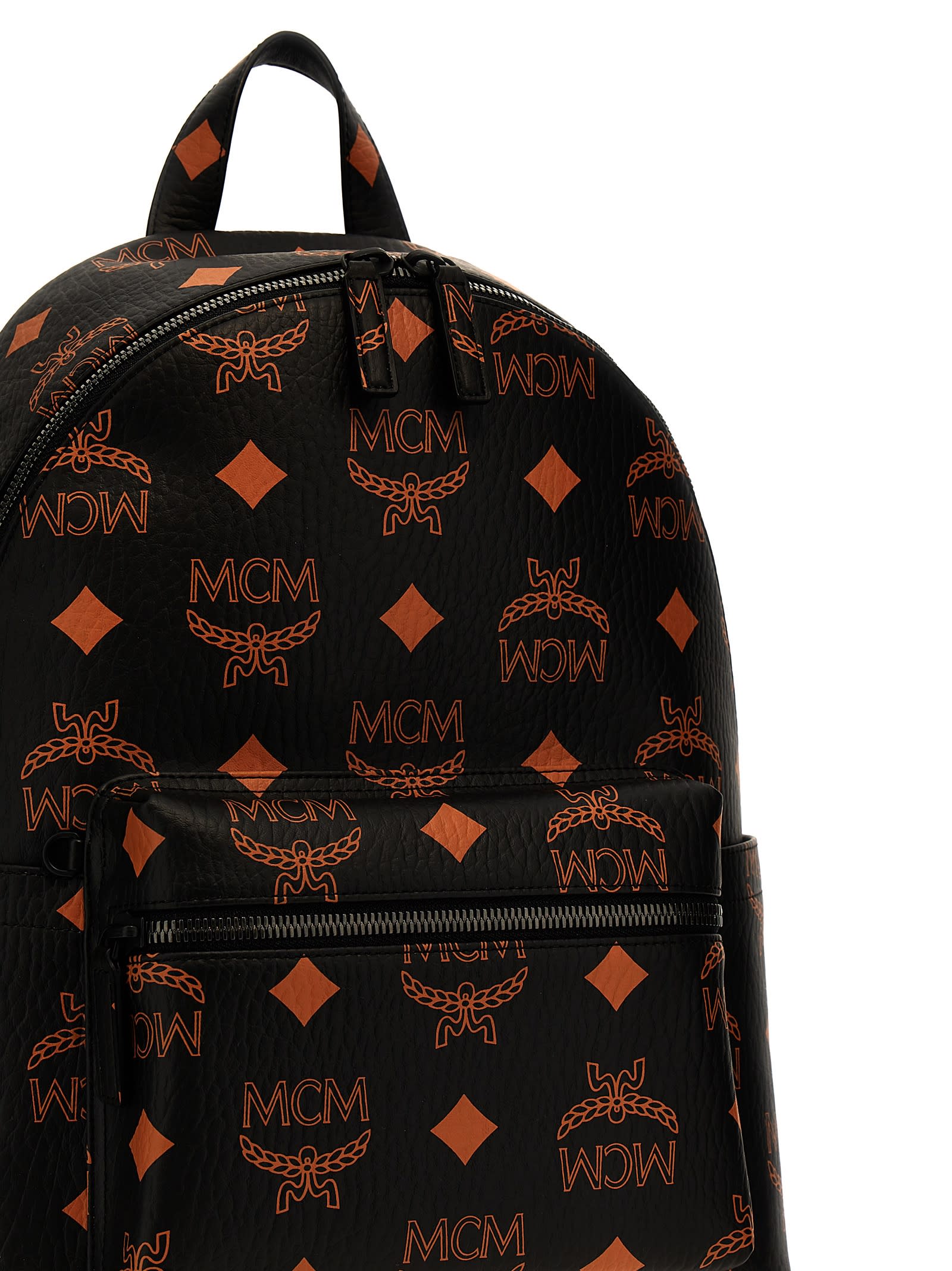 MCM Medium Stark Checkerboard Monogram Backpack - Farfetch