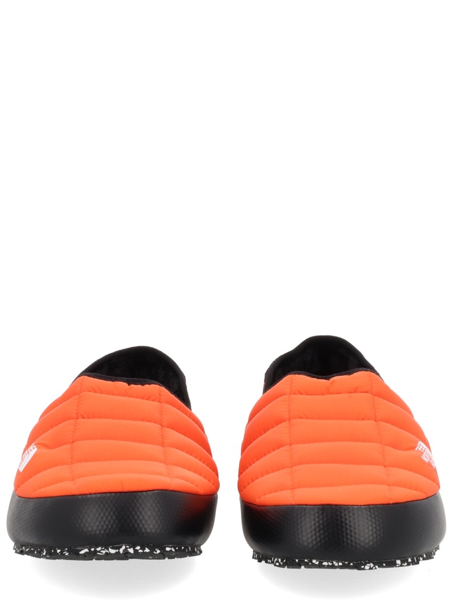 The North Face Quilted Round Toe Sneakers With Rubber Sole In Orange