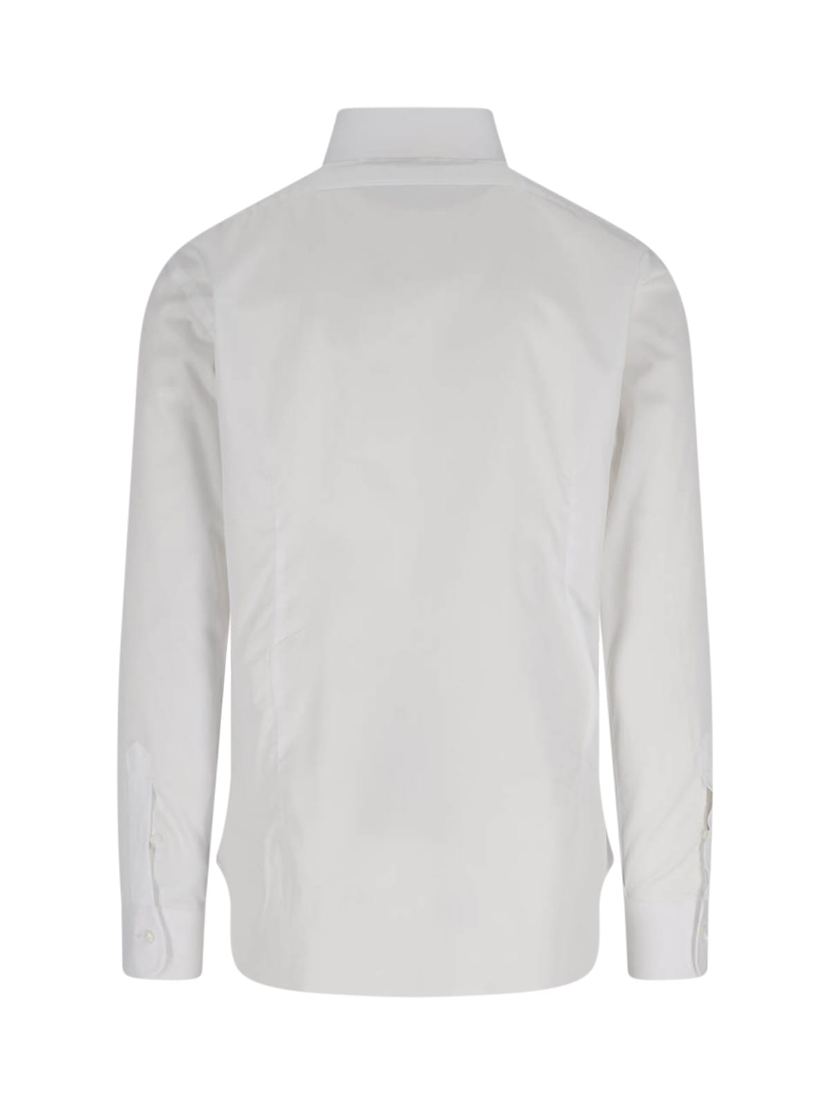 Barba Napoli Embroidered-detail Cotton Shirt In White