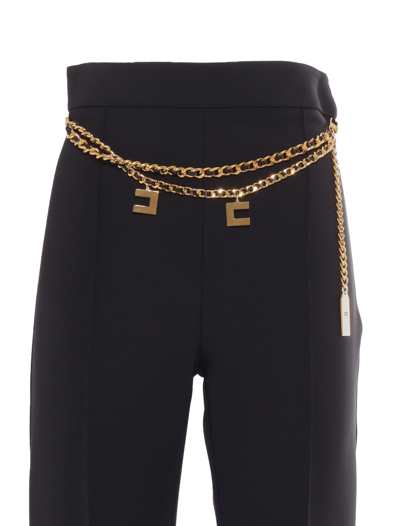 Shop Elisabetta Franchi Trousers In Black