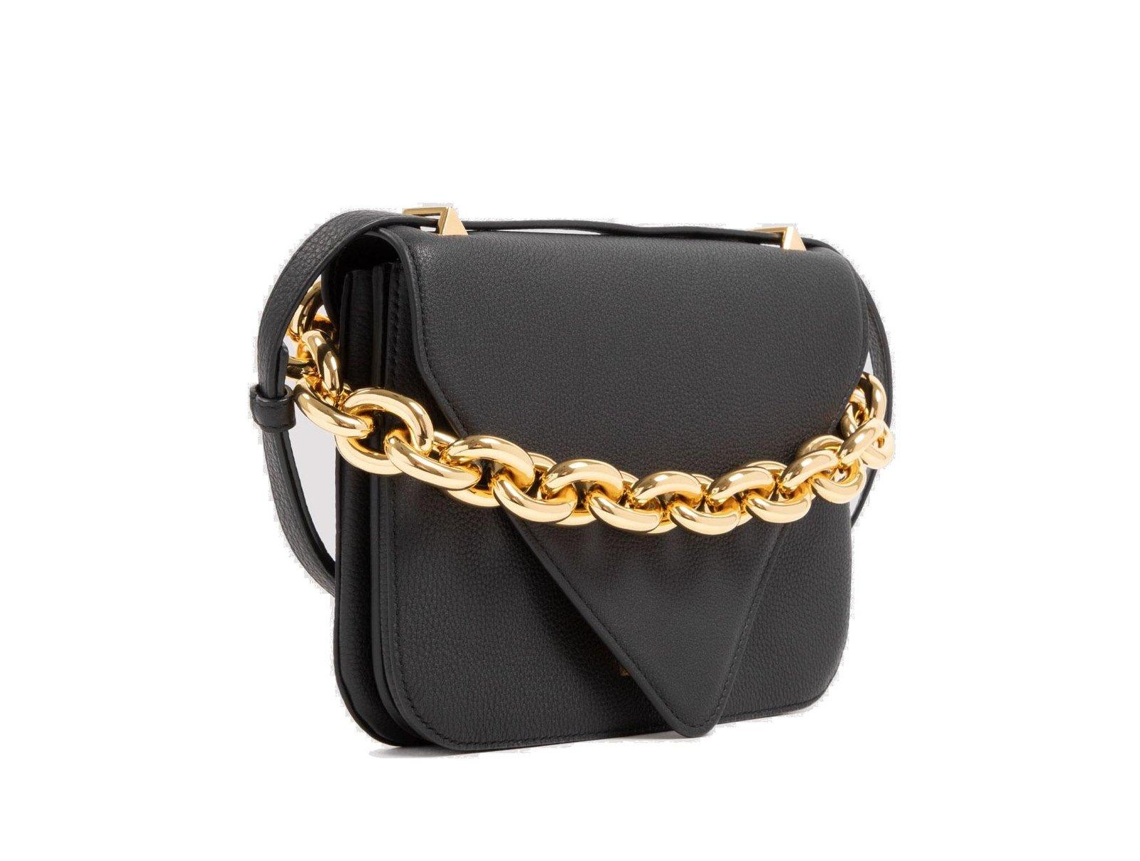 Shop Bottega Veneta Mount Small Envelope Shoulder Bag In Black