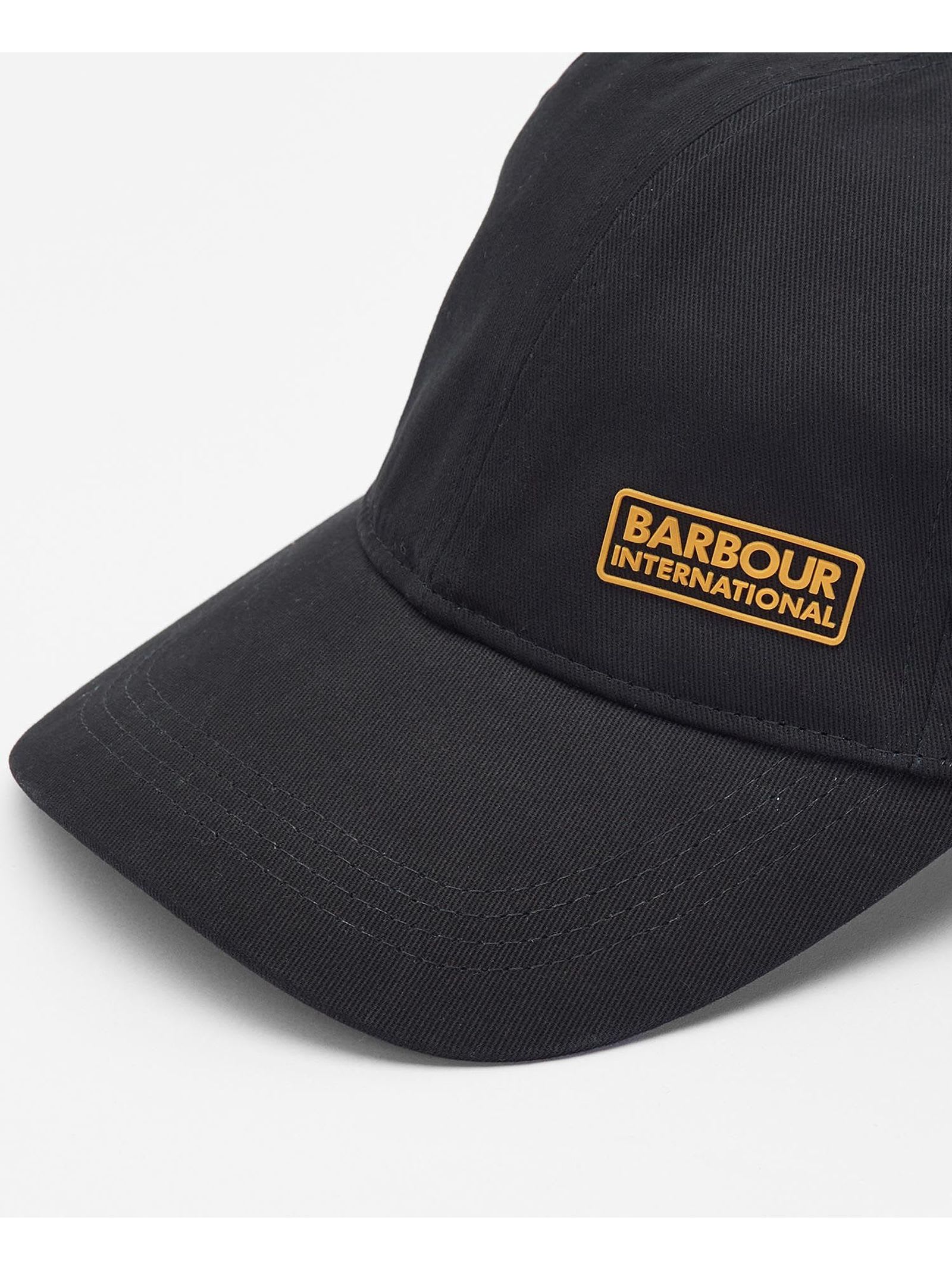 Shop Barbour International Logo Patch Baseball Cap In Black