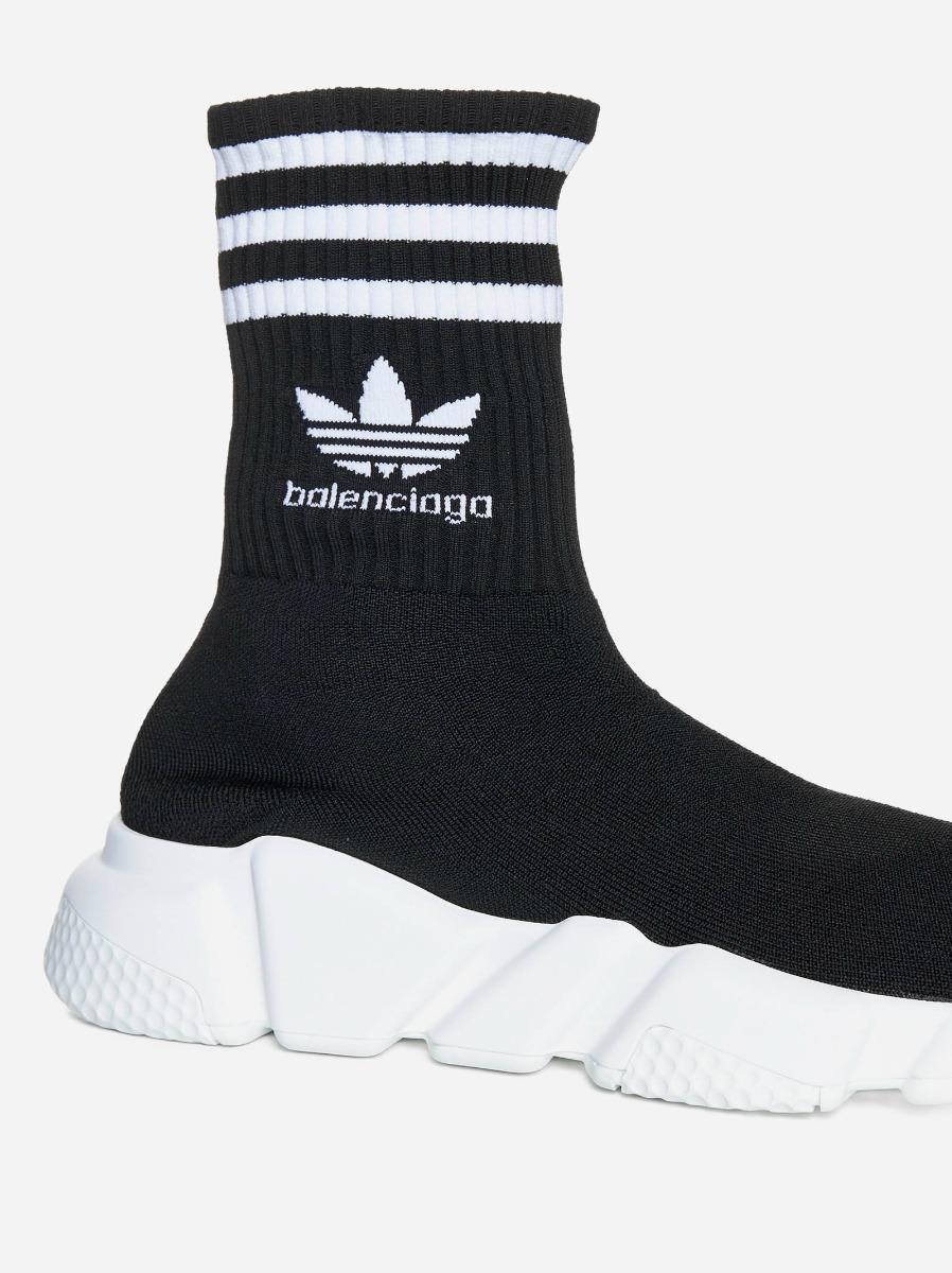 Balenciaga X Adidas Speed High-top Sneakers In Black