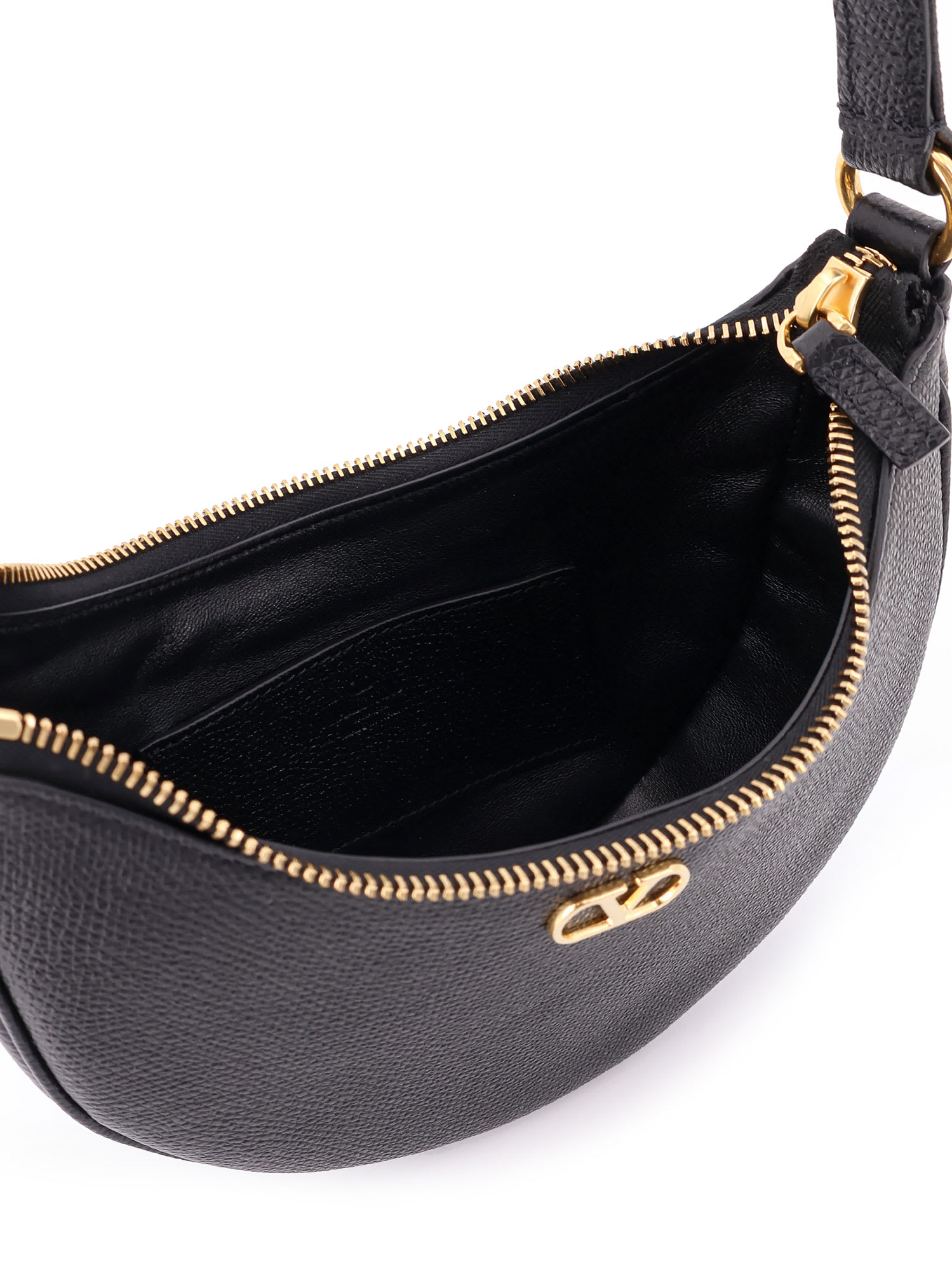 Valentino Black Vlogo Signature Mini Hobo Bag