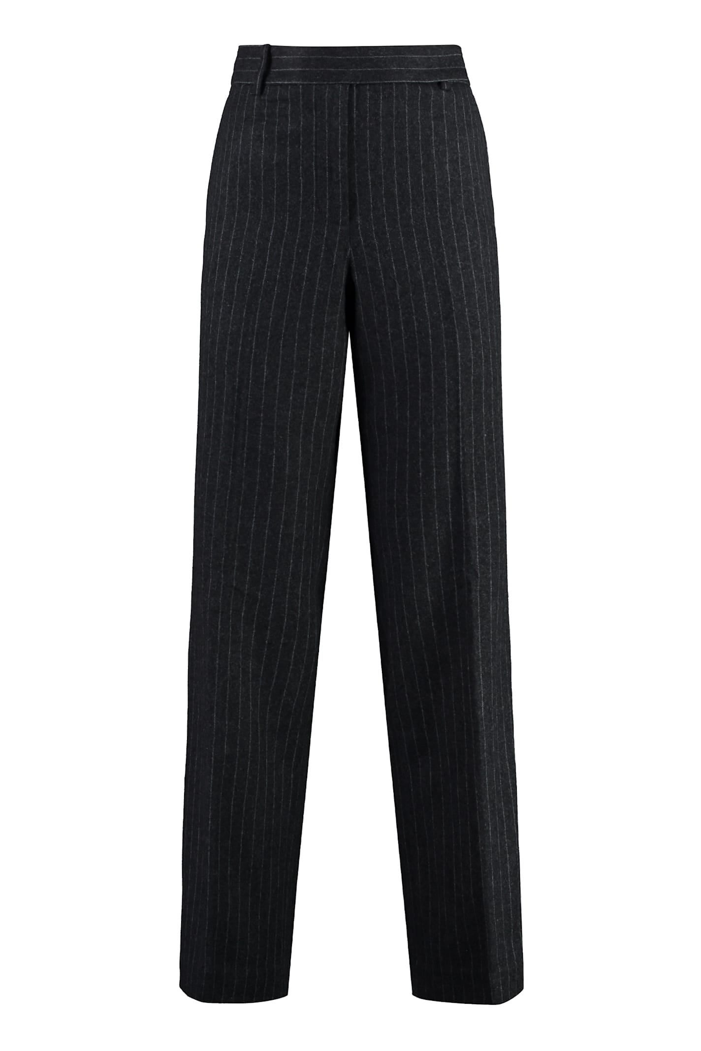 Pinstriped Wool Trousers