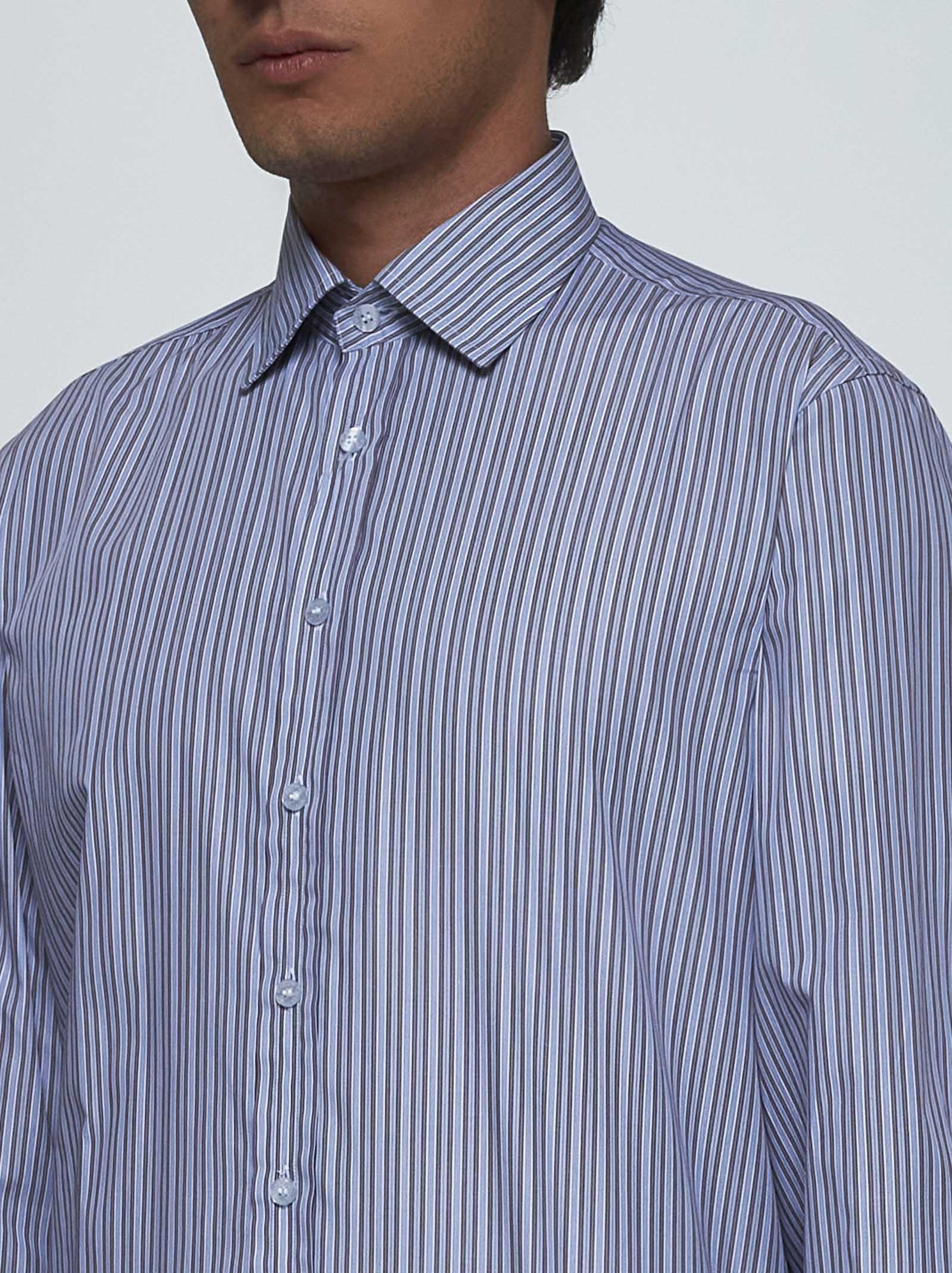 Shop Etro Striped Cotton Shirt In Blue