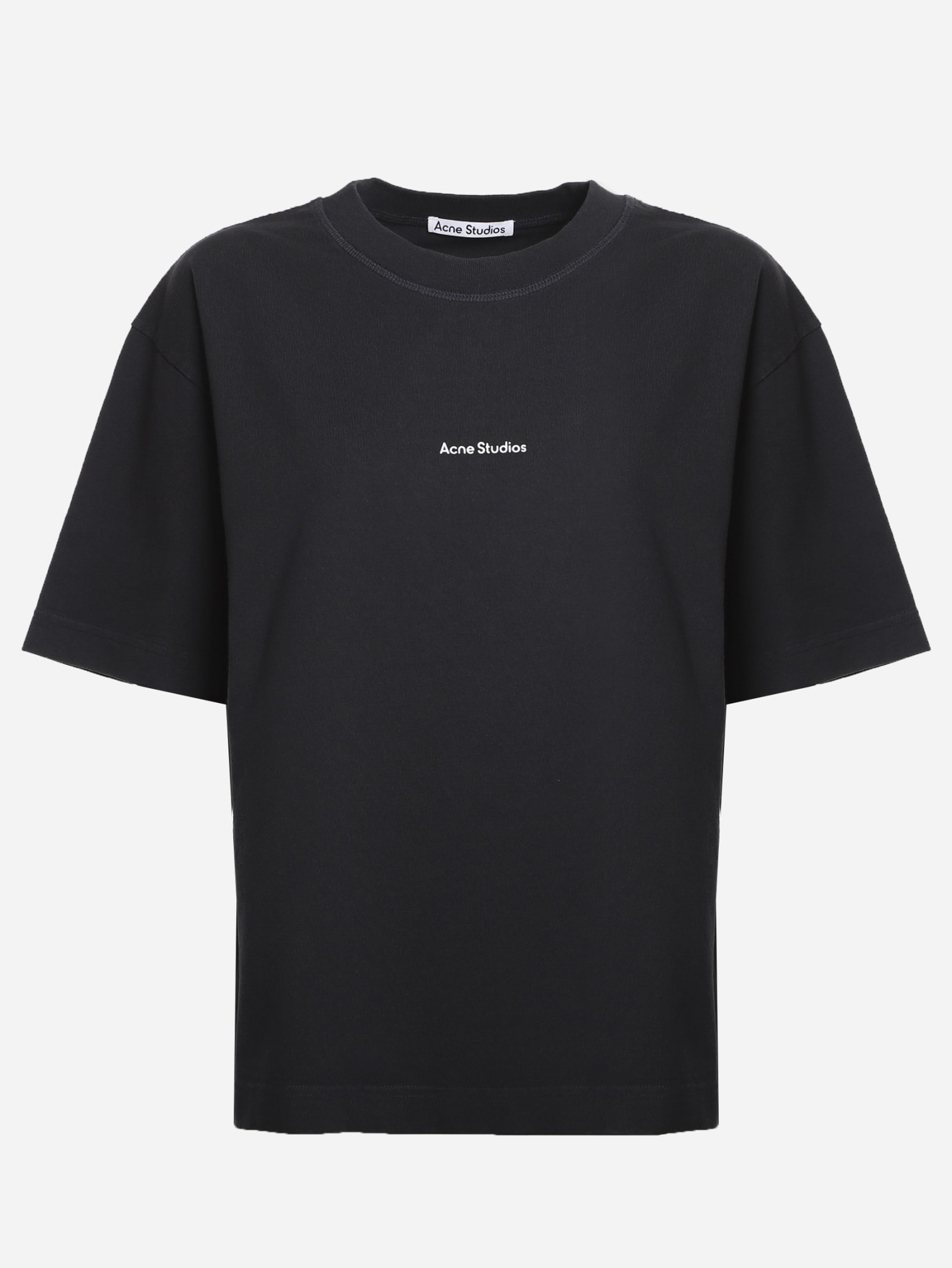 Acne Studios COTTON T-SHIRT WITH CONTRASTING LOGO PRINT