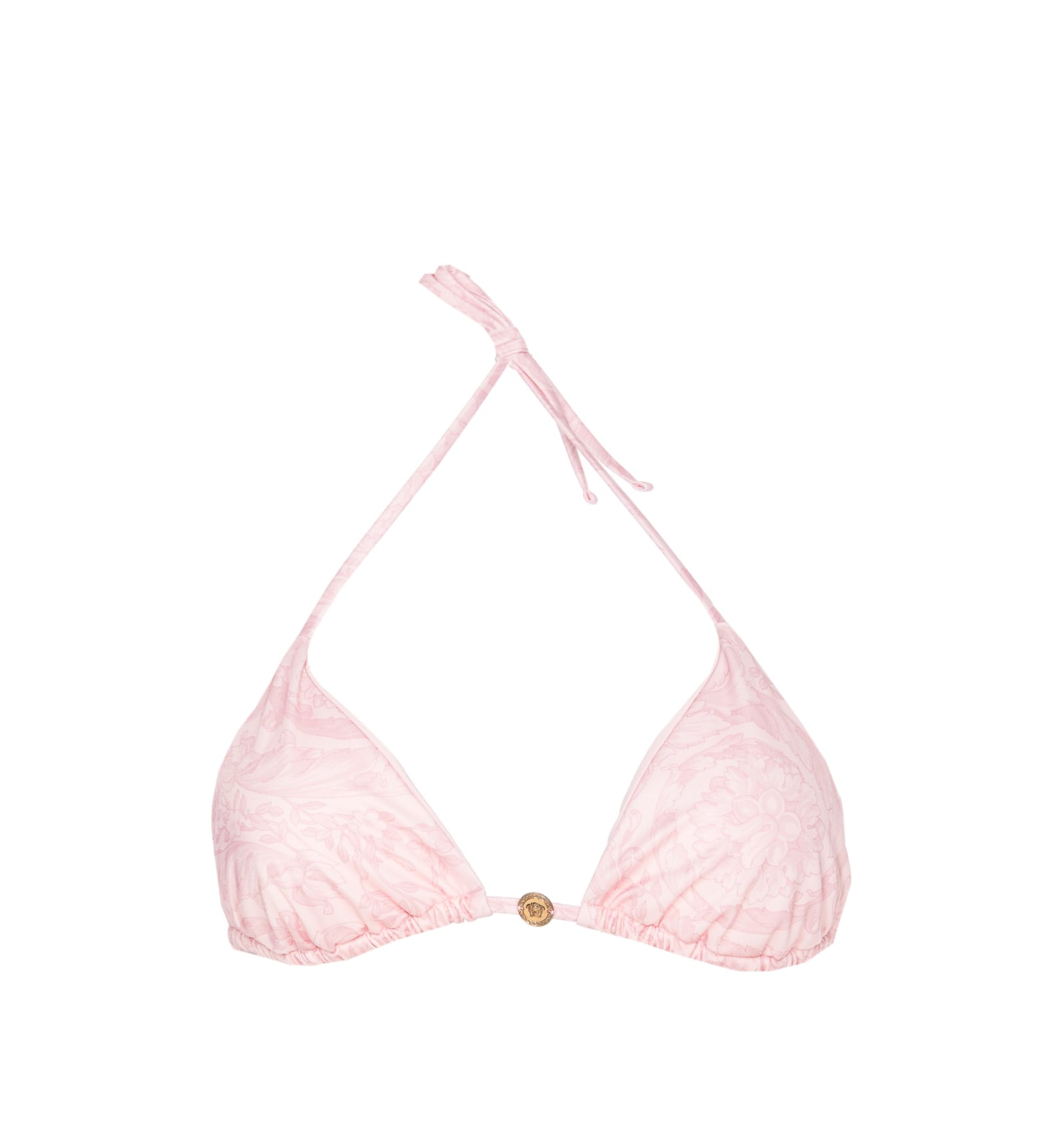 Shop Versace Barocco Print Swim Bikini In Pink