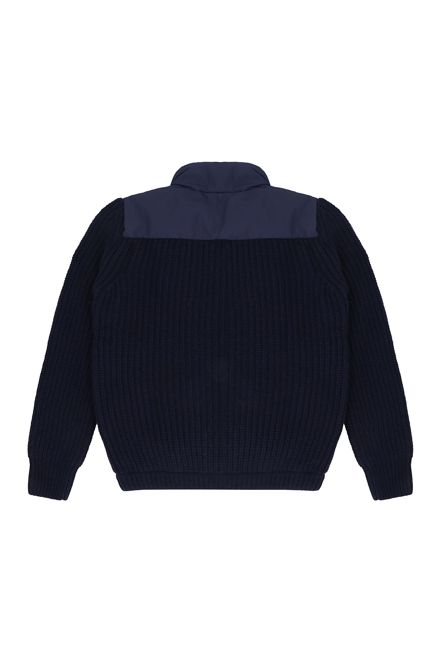 Moncler Blue Cardigan For Boy With Logo In Blue