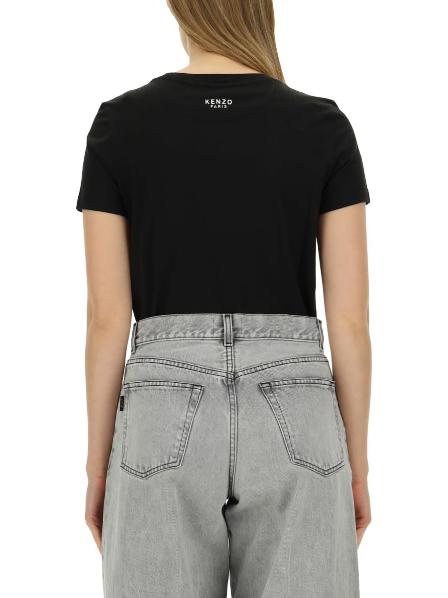 Shop Kenzo T-shirt With Logo Patch In Black