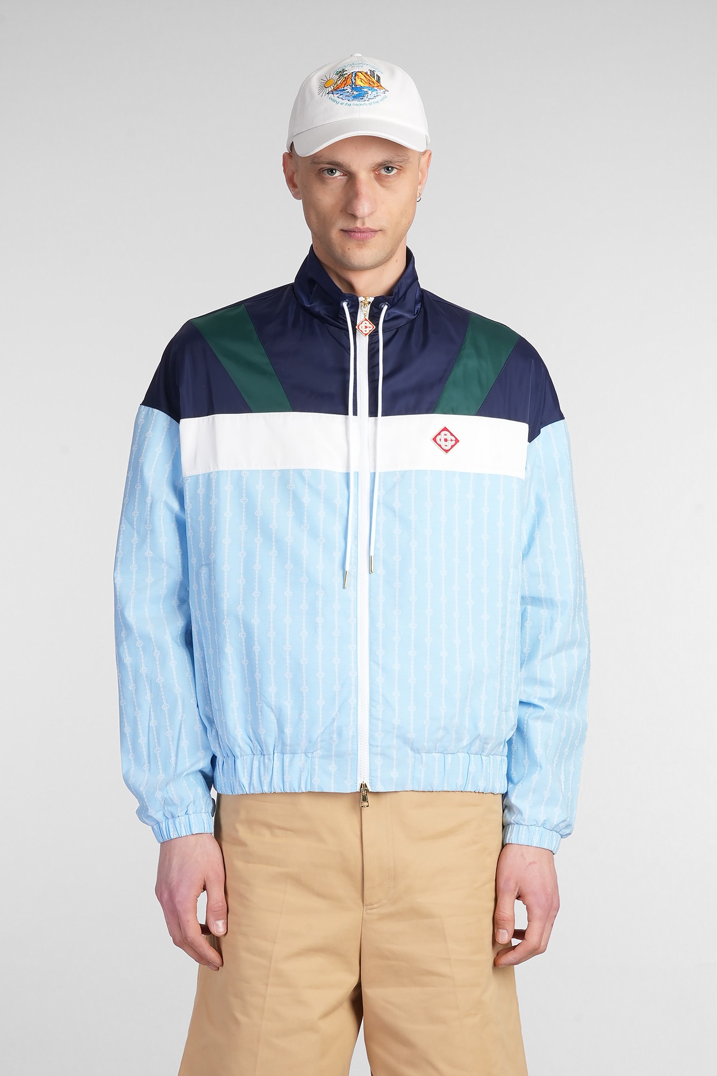 Casablanca Pinstripe Laurel Zip-up Track Jacket