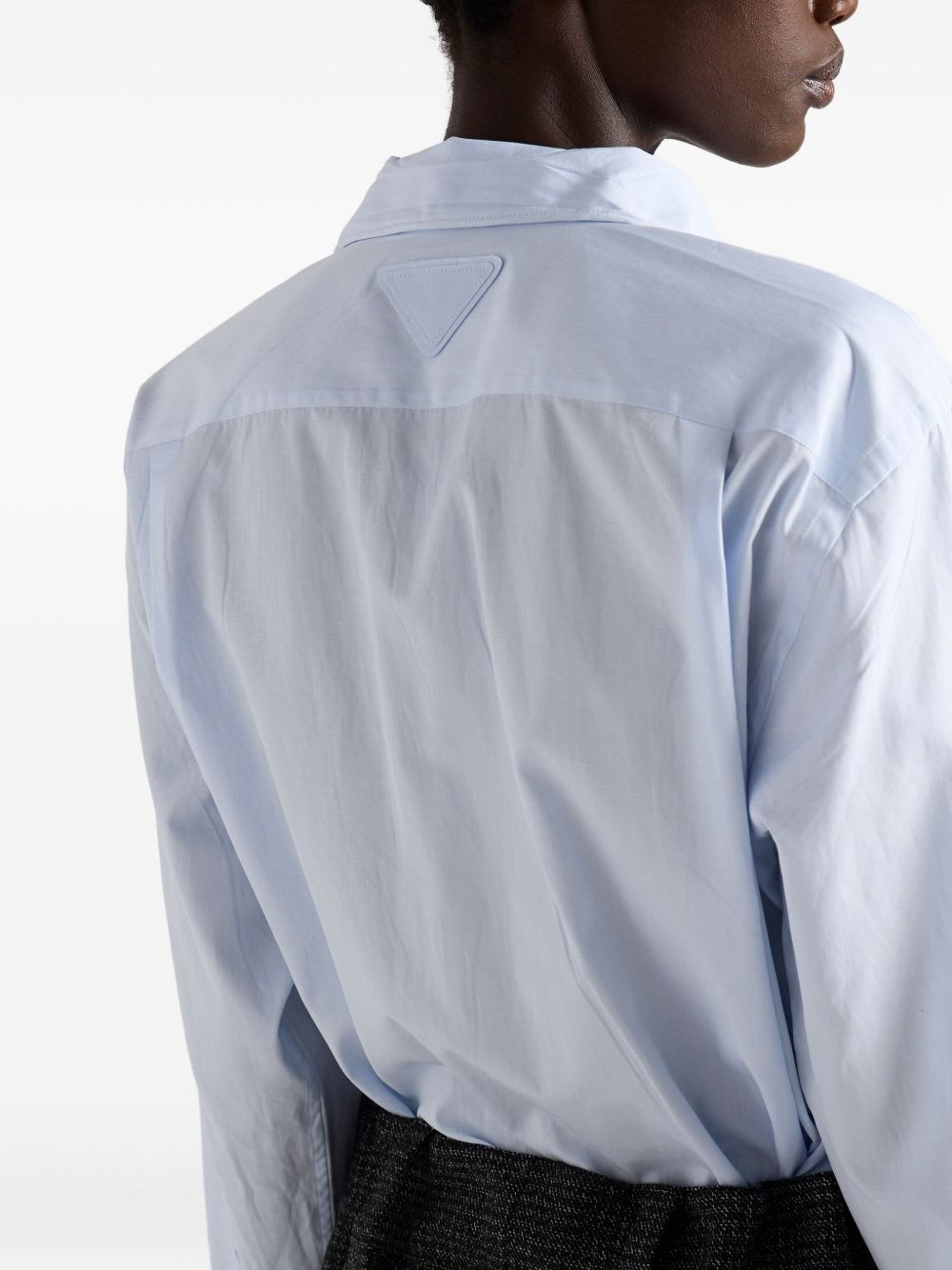 Prada Lace-up Shirt In Blue