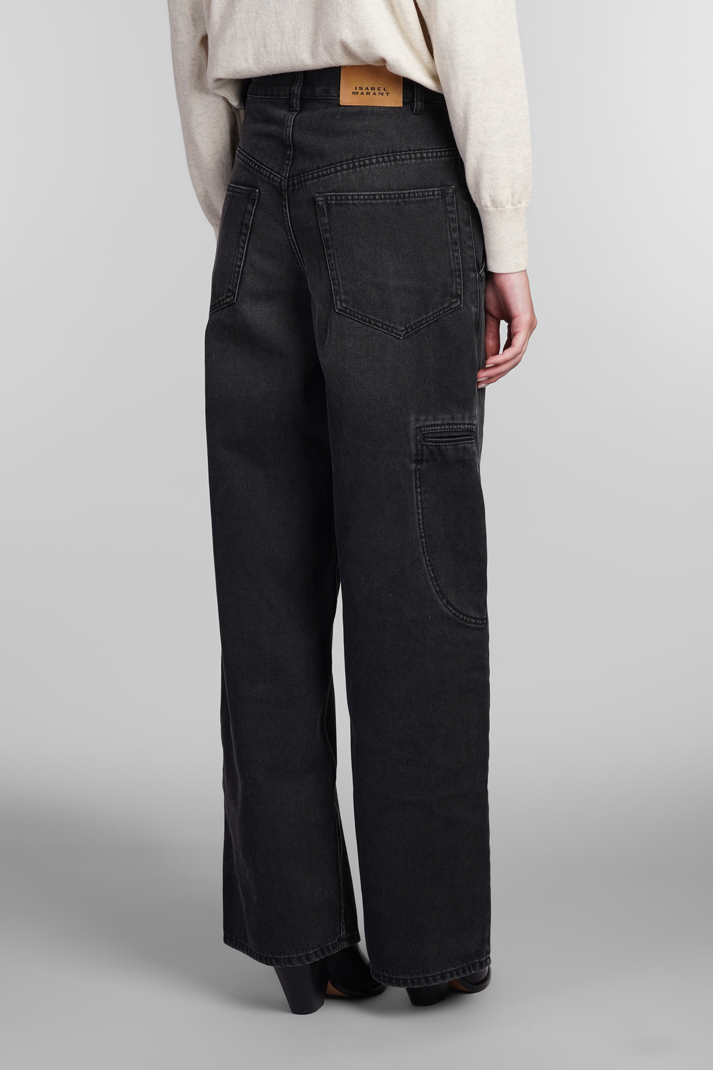 Shop Marant Etoile Solene Jeans In Black Cotton