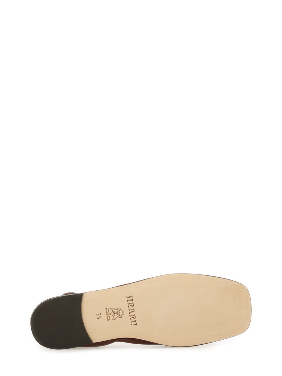 Hereu Elasticated Detail Square-toe Flat Shoes