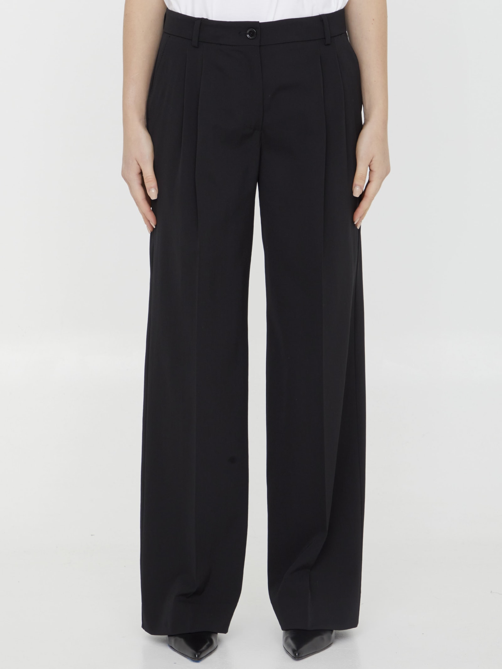 DOLCE & GABBANA BLACK WOOL TROUSERS