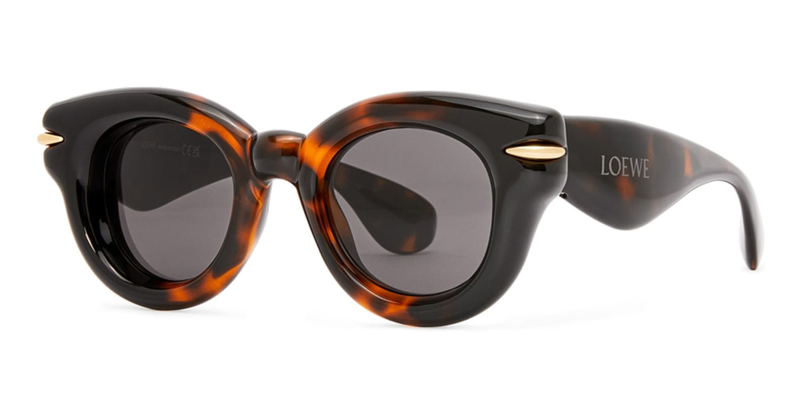 Loewe Inflated Round - Dark Havana Sunglasses In Black