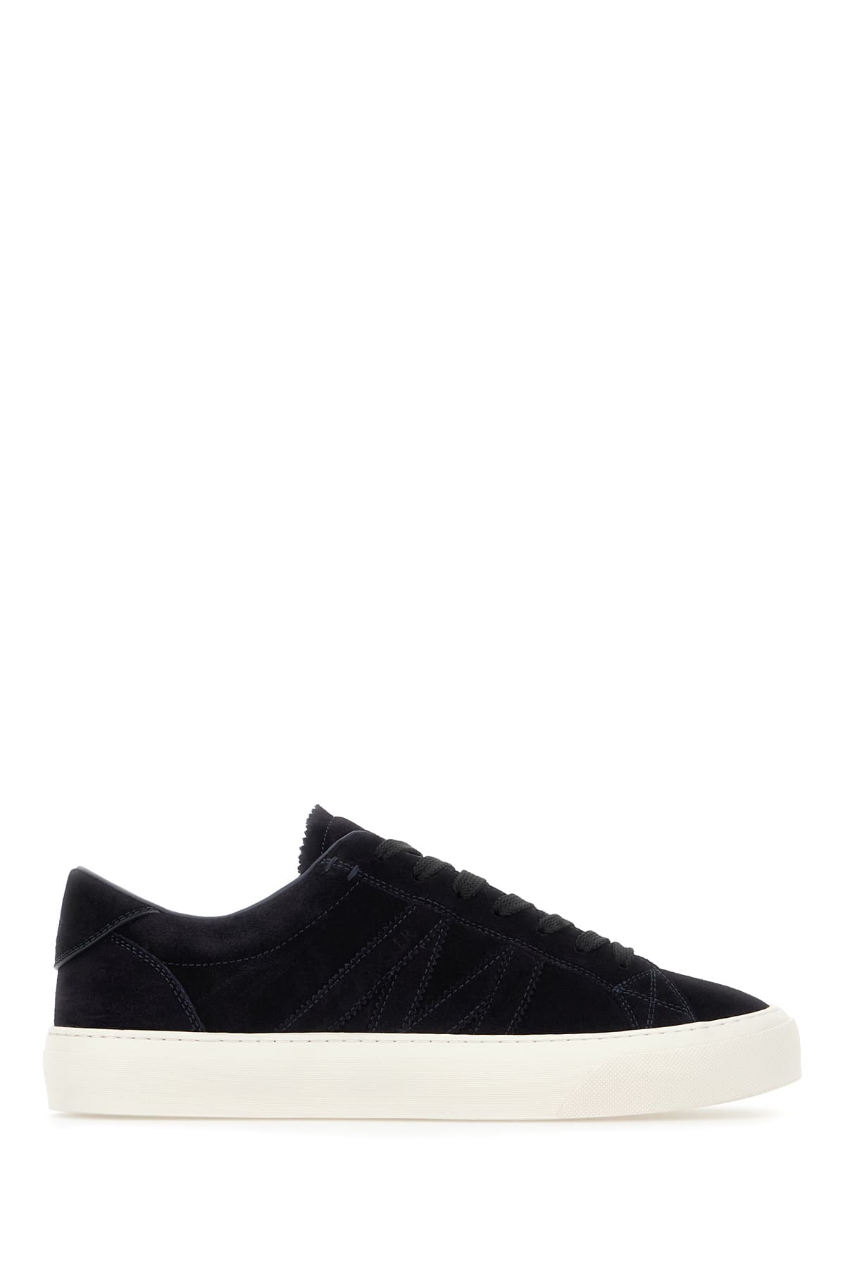 Shop Moncler Midnight Blue Suede Monaco 2 Sneakers