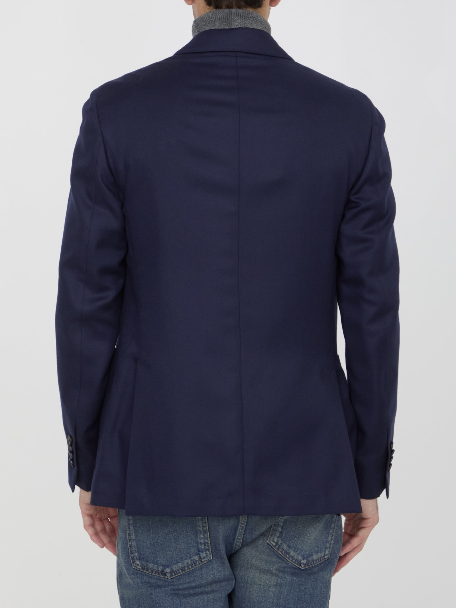 Shop Lardini Cashmere Blend Jacket In Blue