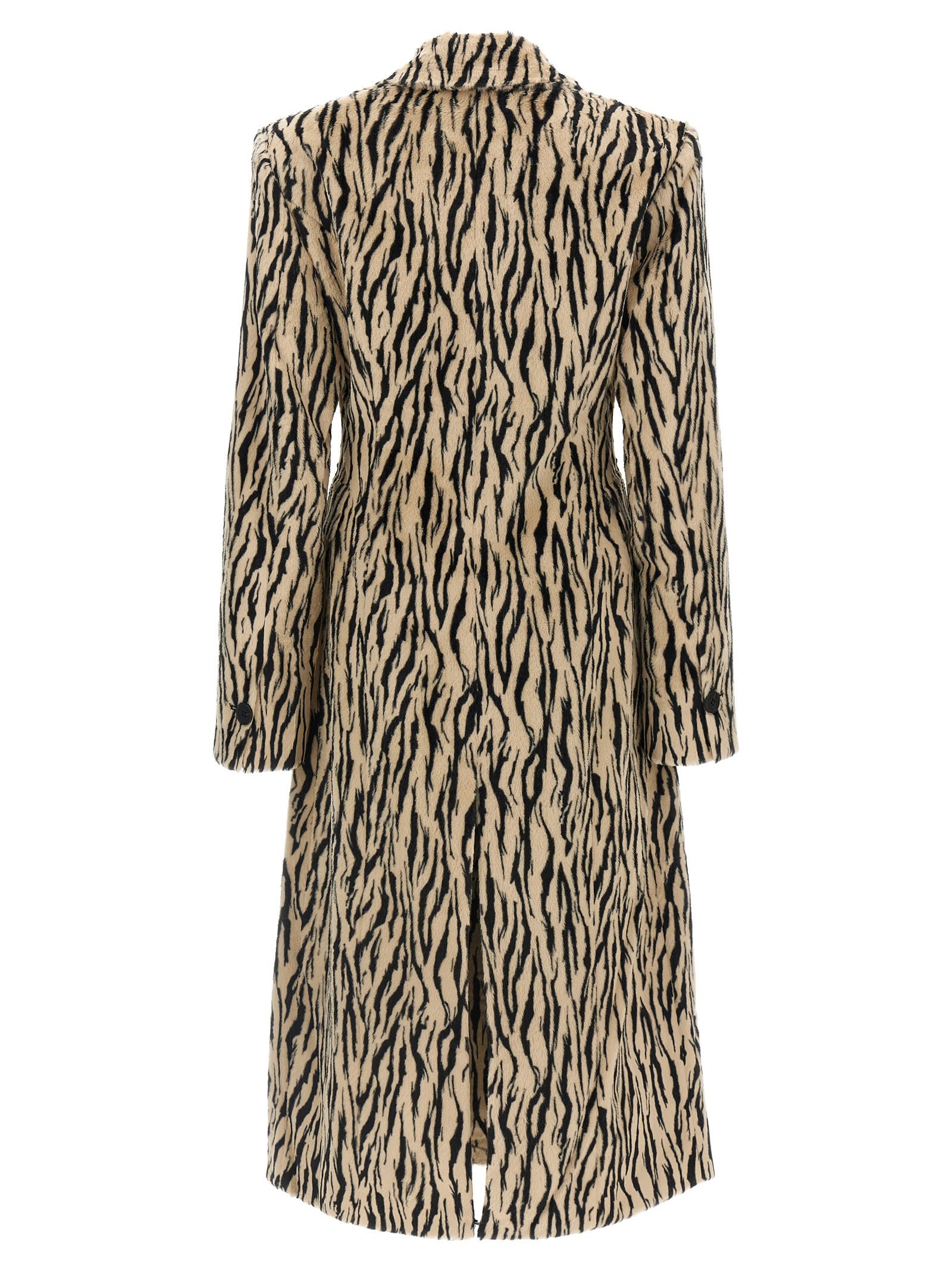 Rotate Birger Christensen Rotate Printed Faux Fur Coat In Brown