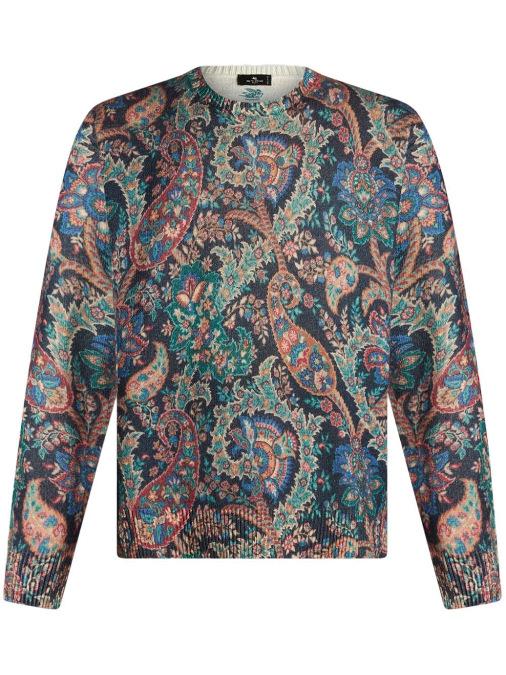 Shop Etro Sweater In Var. Multicolor F.do Blu