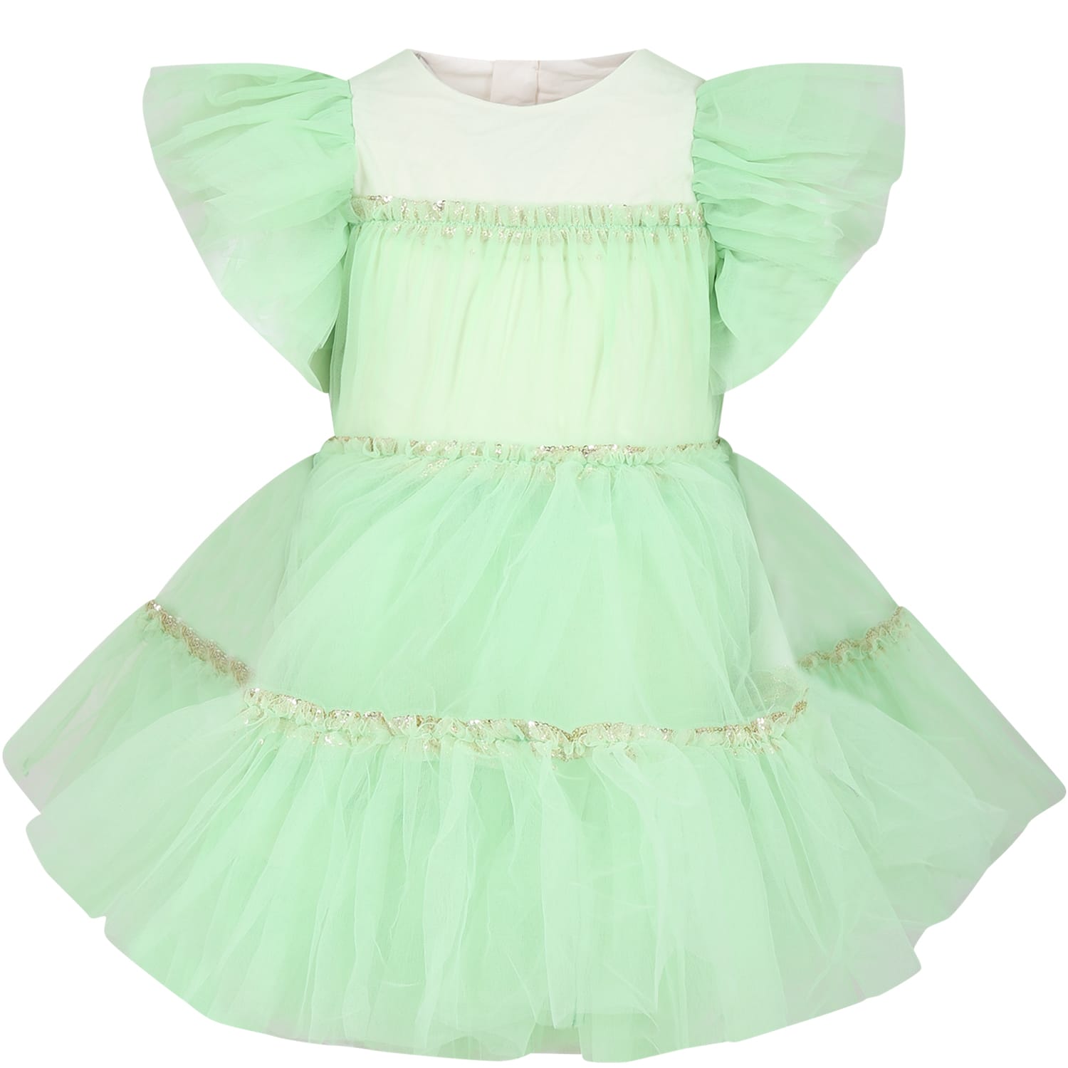 Shop Billieblush Green Tulle Dress For Girl