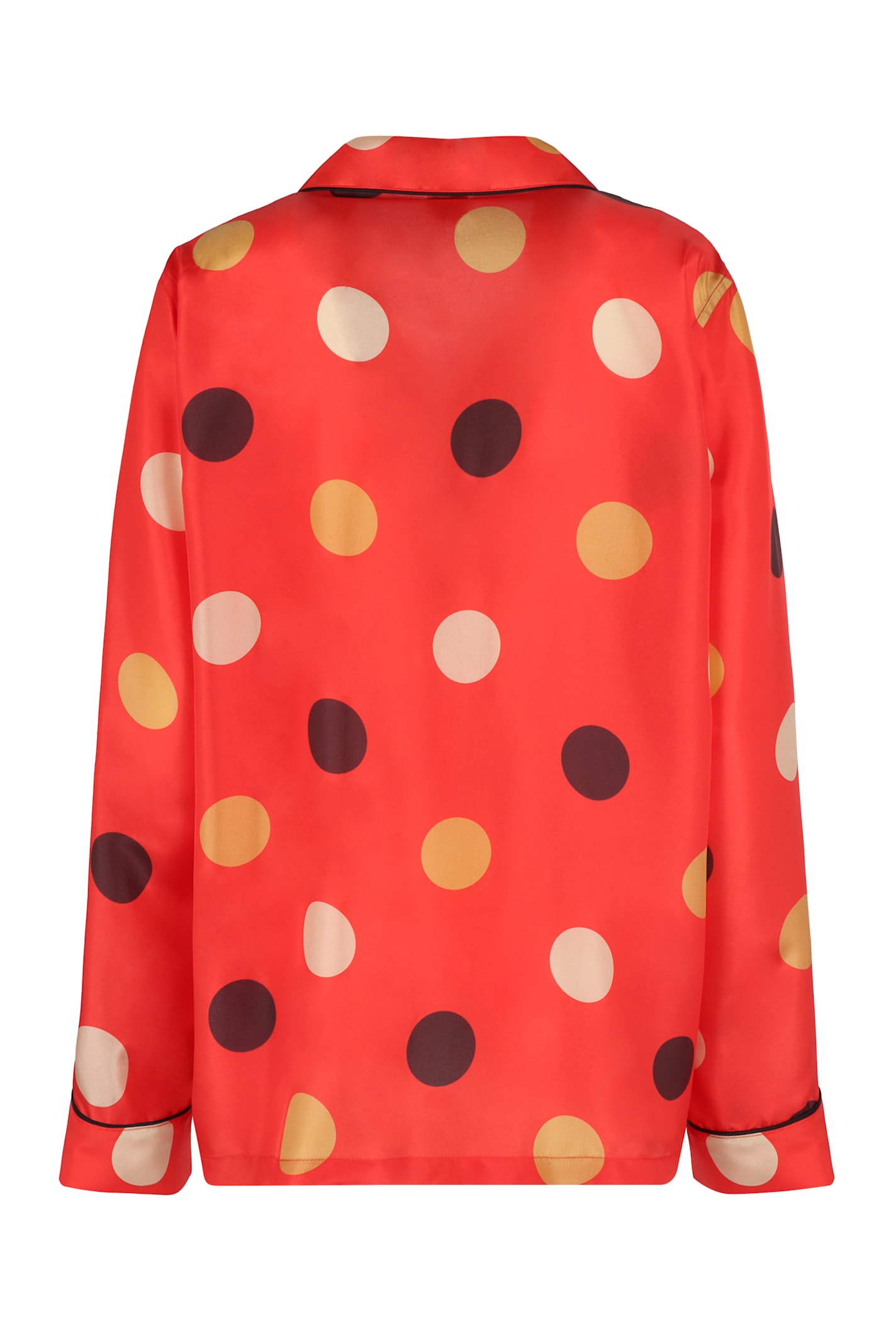 Aspesi Dot-print Silk Shirt In Red