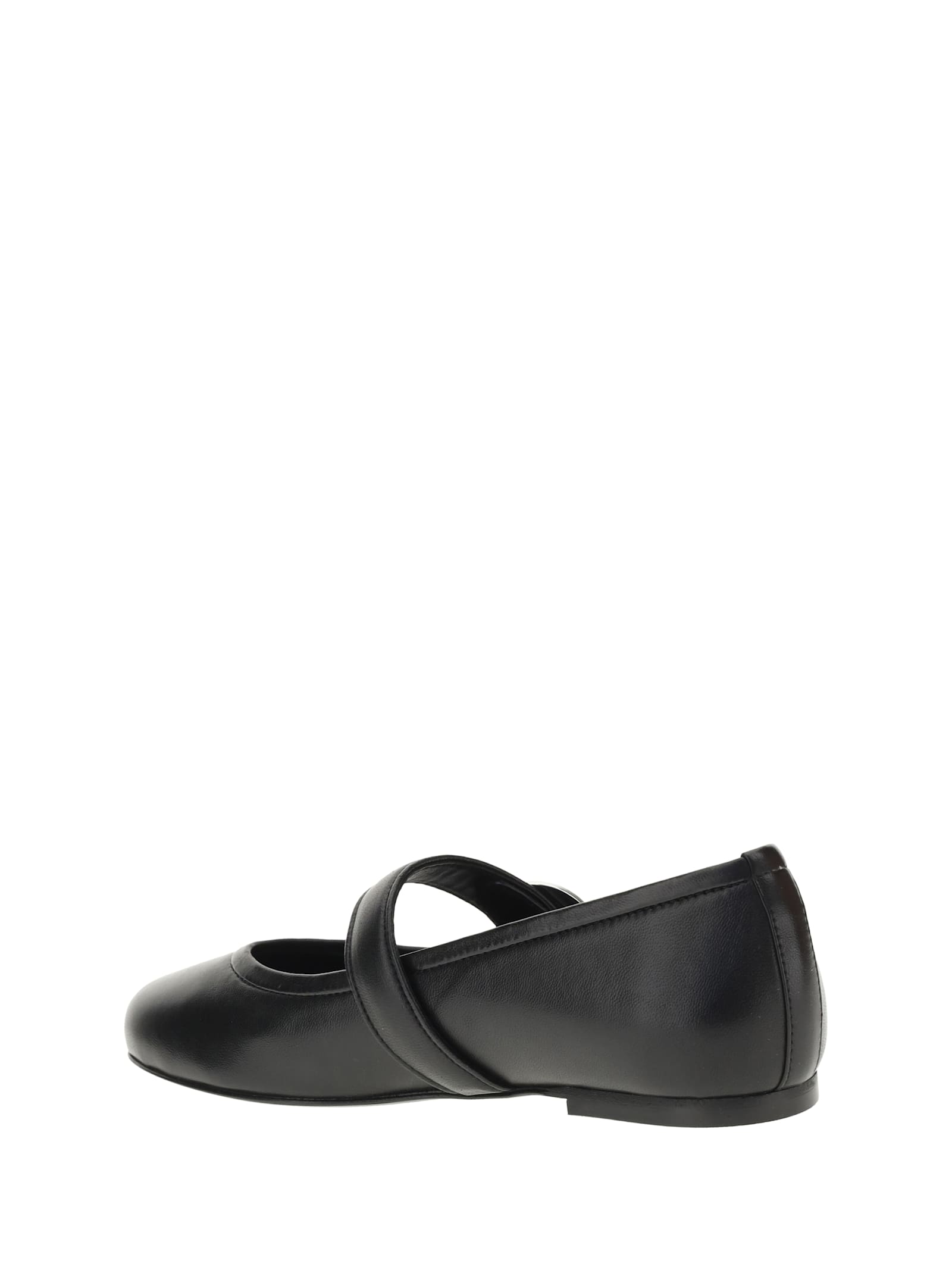 Coperni Black Ballerinas With Metallic Logo And Strap