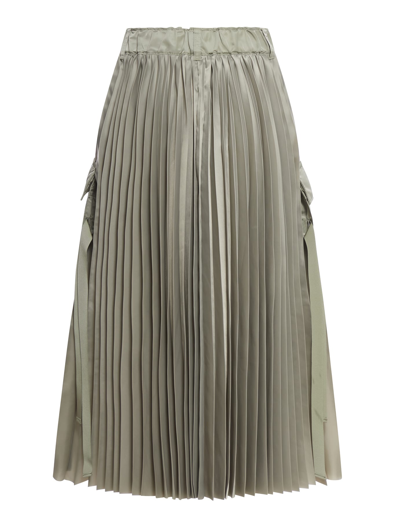 Shop Sacai Nylon Twill Skirt In L Khaki