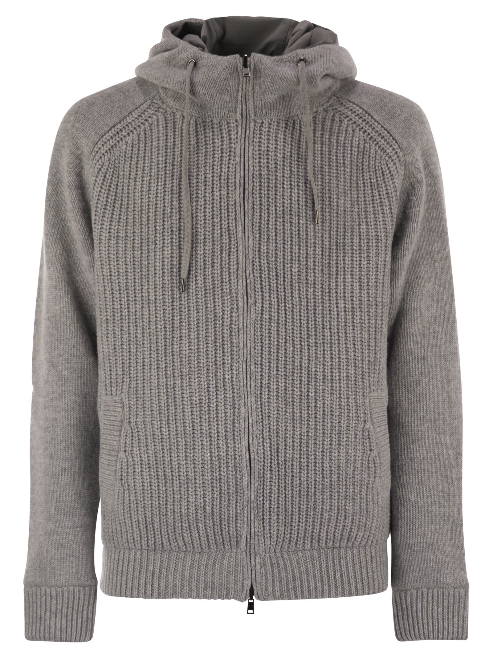 Herno Men Reversible Padded Wool Bomber Jacket In Gray
