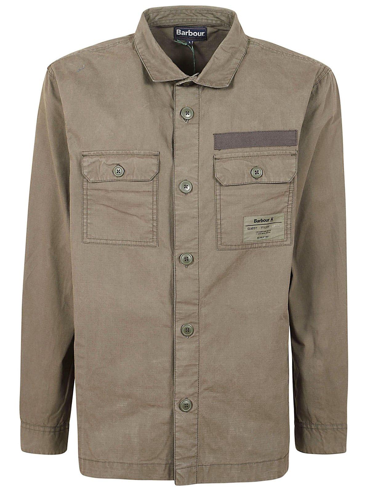 Shop Barbour Two Buttoned Pocket Shirt In Tarmac