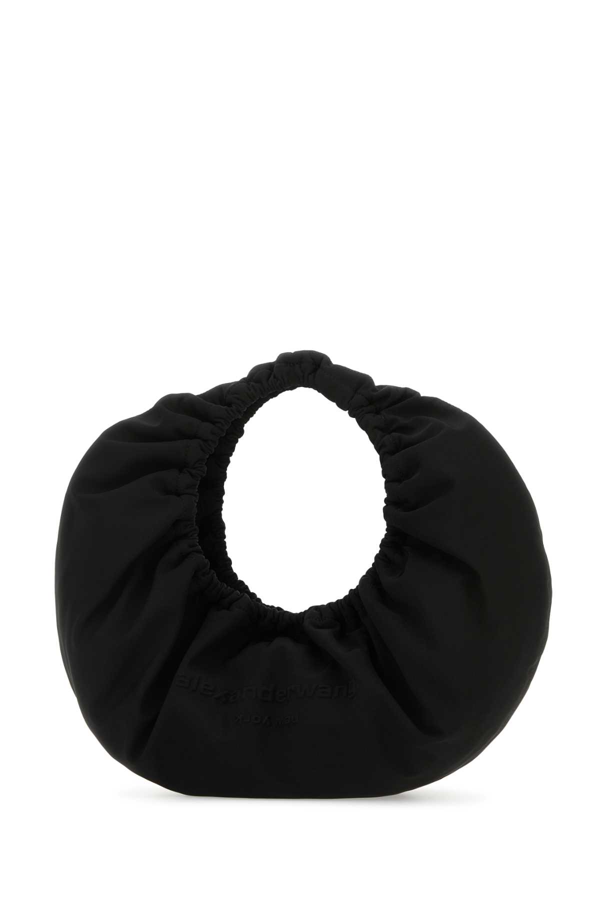 Shop Alexander Wang Black Fabric Crescent Medium Handbag