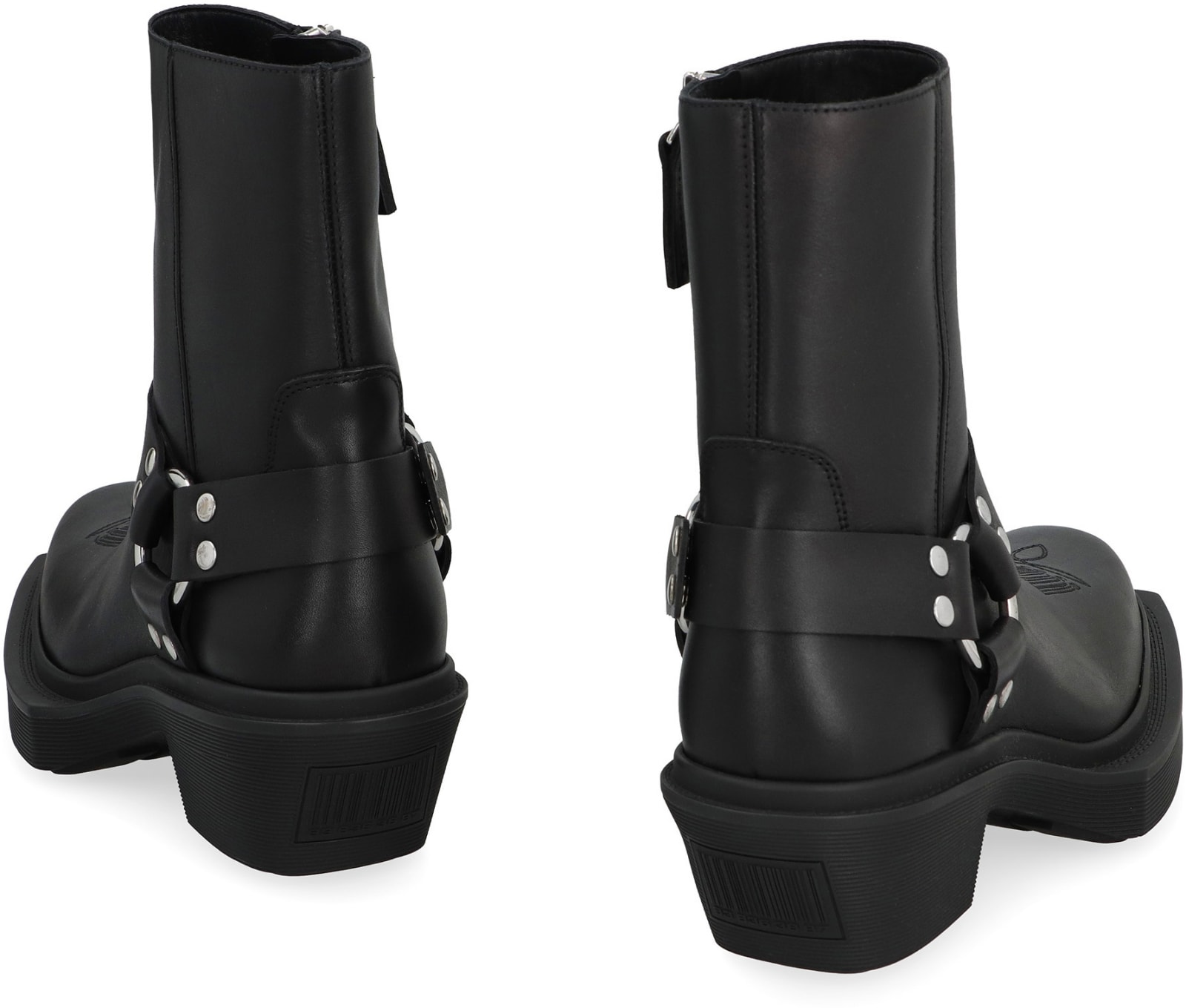 Shop Vetements Leather Cowboy Boots In Black