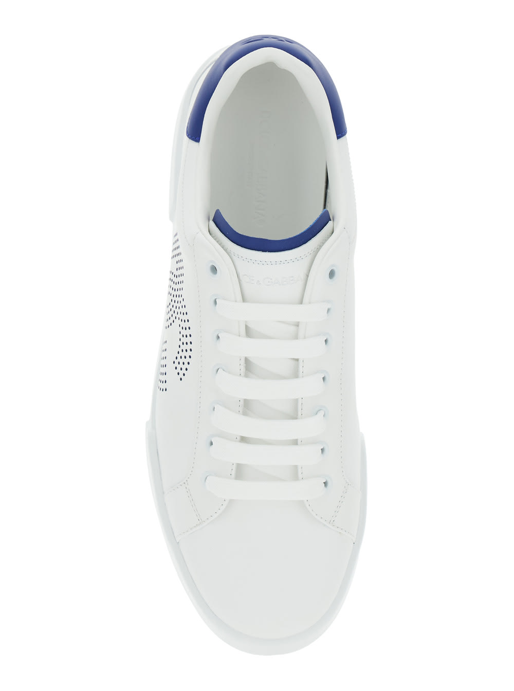 Dolce & Gabbana Sneakers From The Portofino Line In Nappa Leather In White/bluette