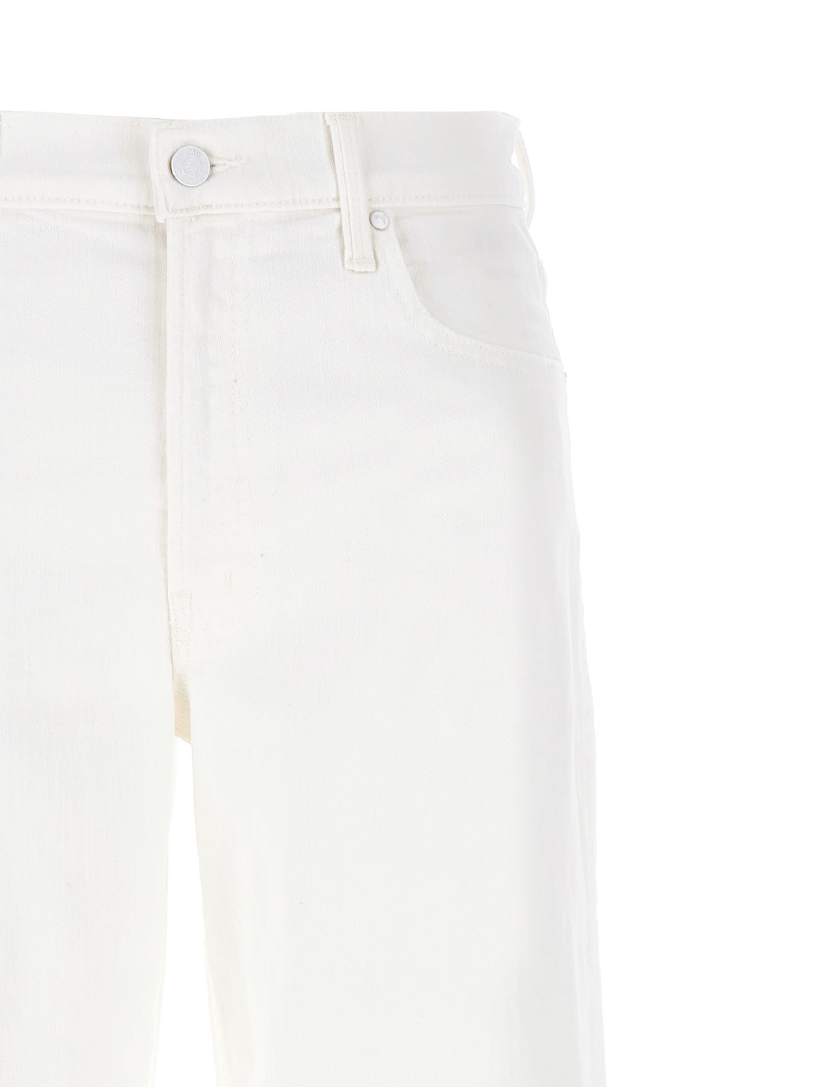 Mother The Spinner Zip Sneak Jeans In White