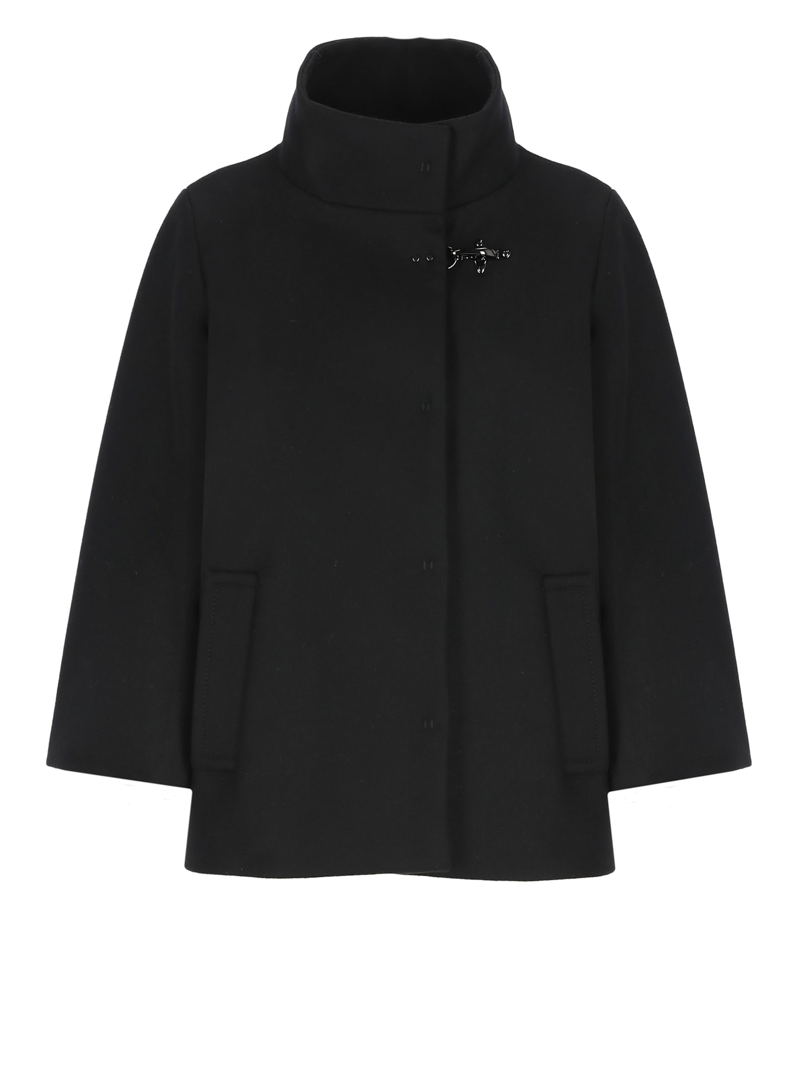 Shop Fay Wool Coat In Black