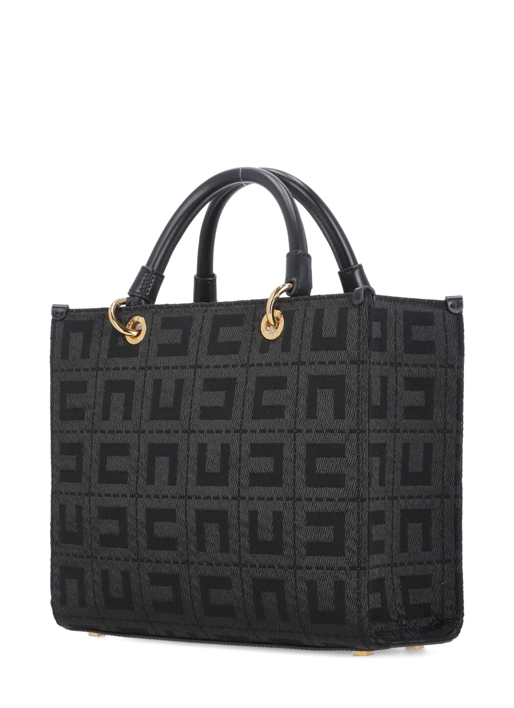 Shop Elisabetta Franchi Jacquard Bag With Charms In Black