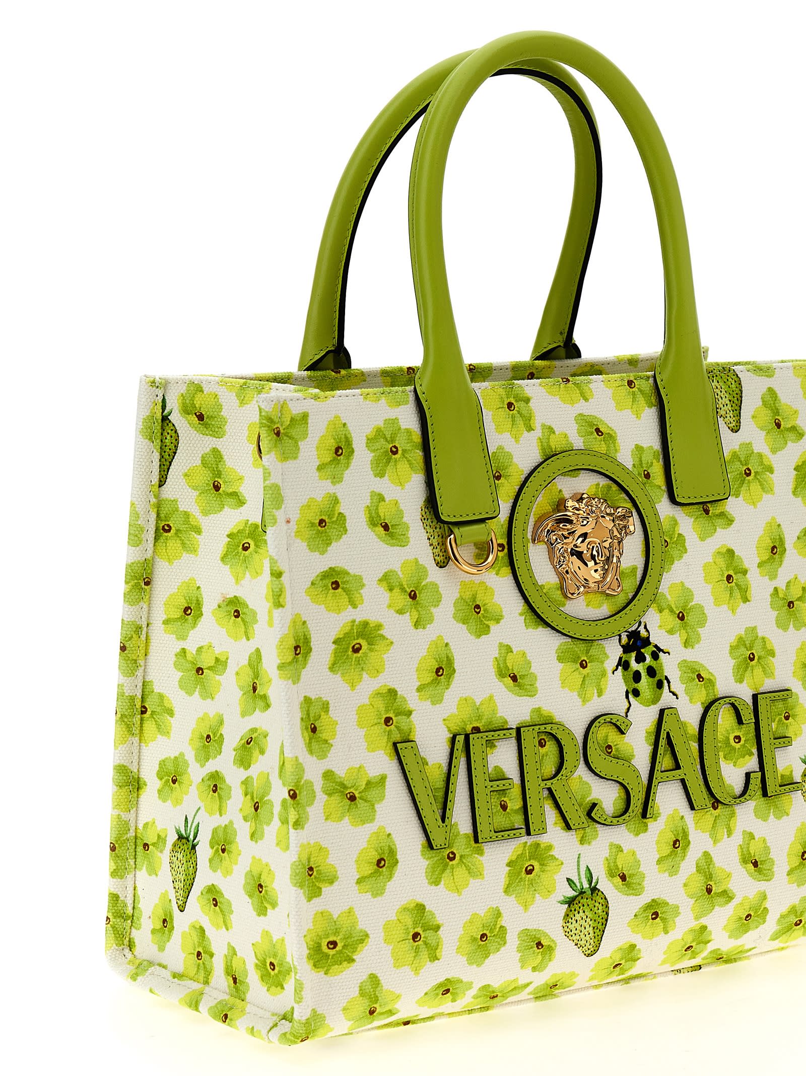 Versace La Medusa Shopping Bag In Green