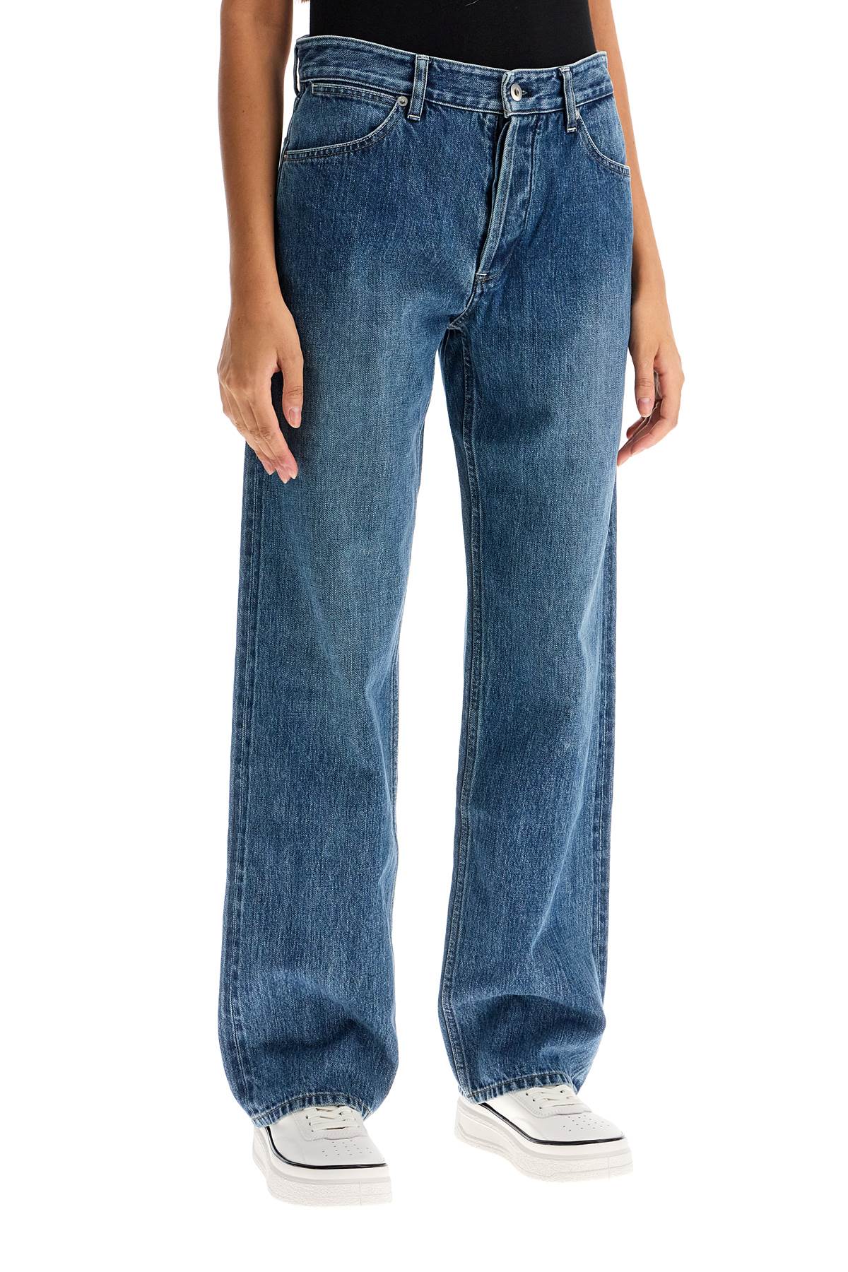 Shop Jil Sander Loose Fit Straight Cut Jeans In Canard (blue)