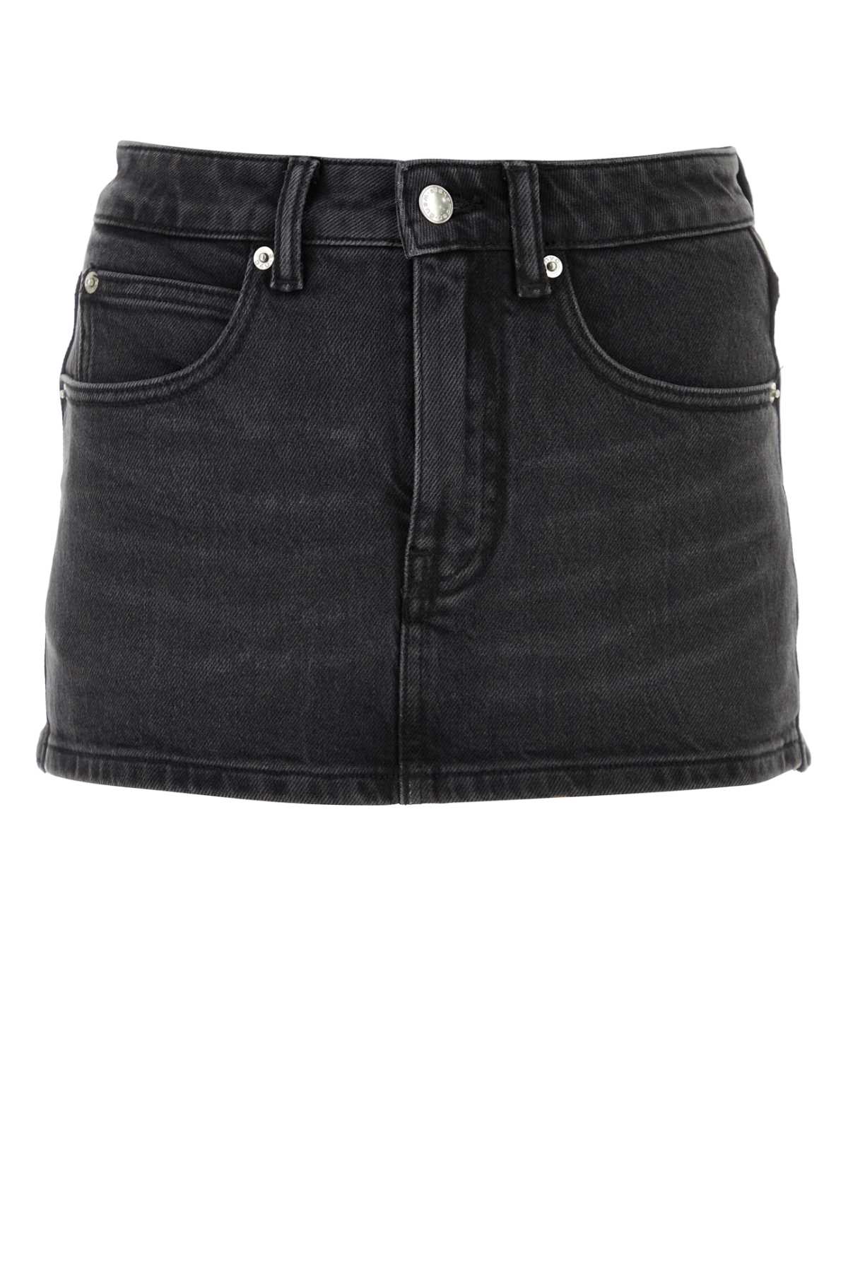 Dark Grey Denim Stretch Shorts