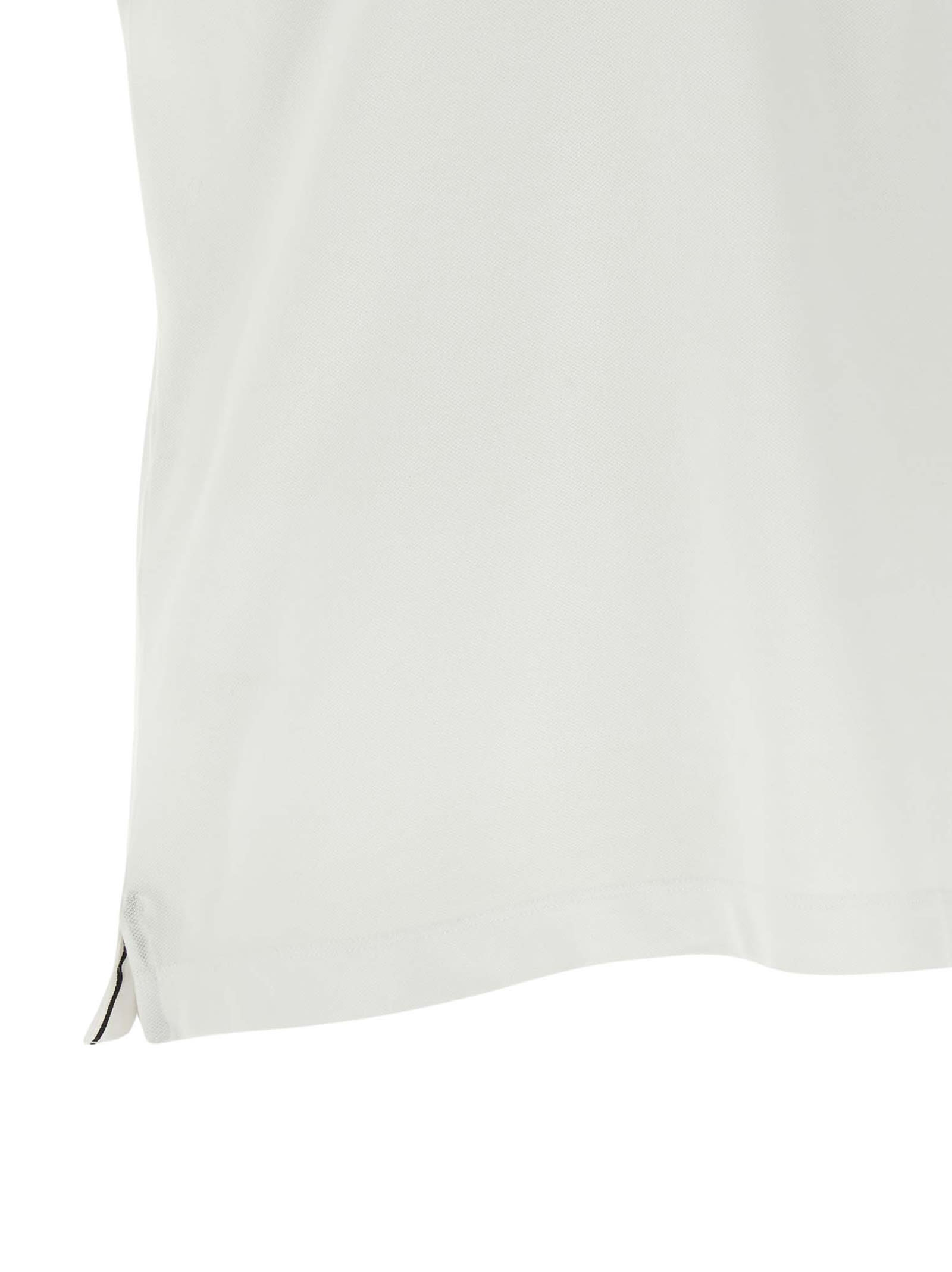 Stone Island White Polo Logo Patch In White