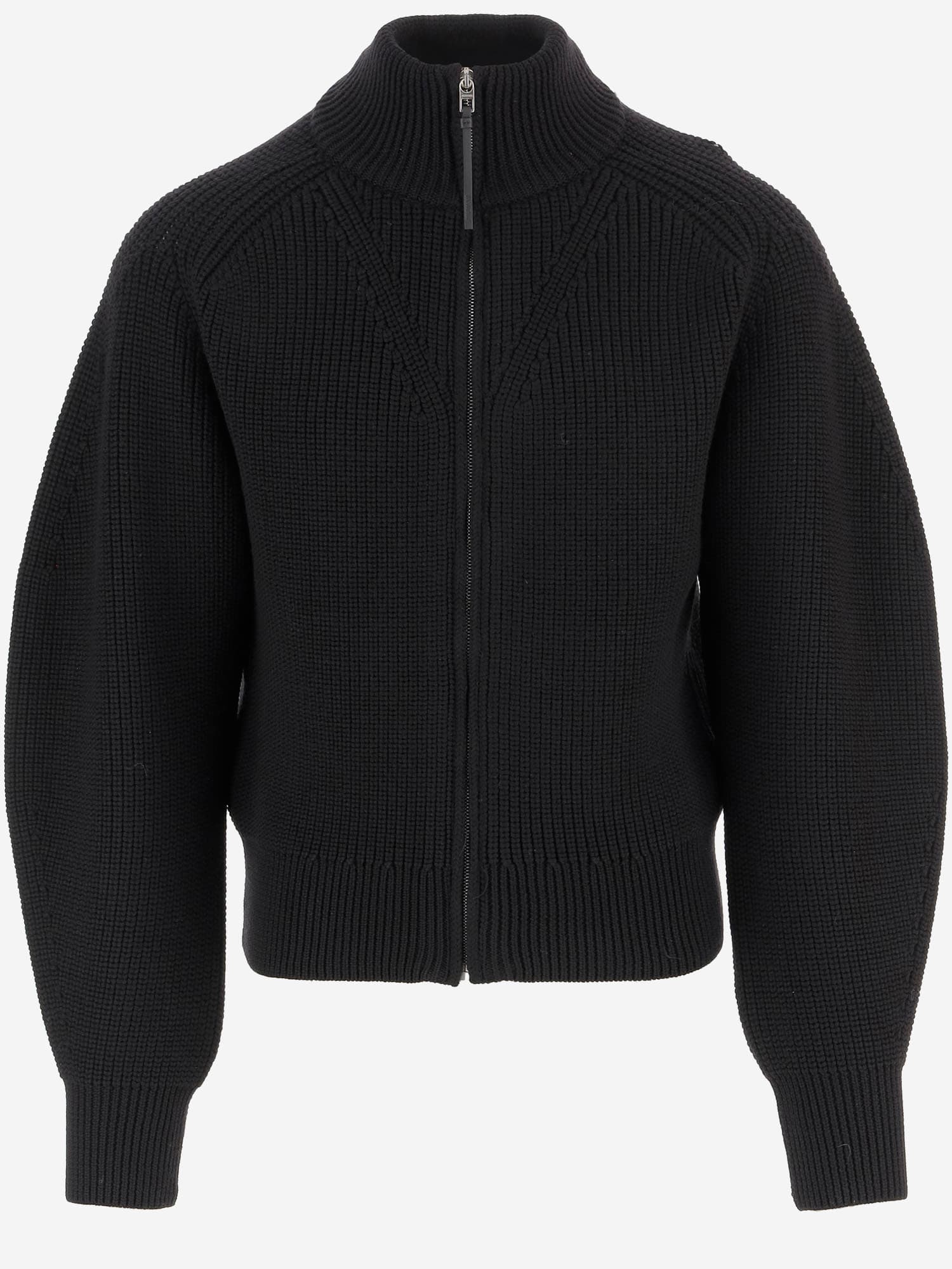 Jacquemus Zip-front Merino-wool Cardigan In Black