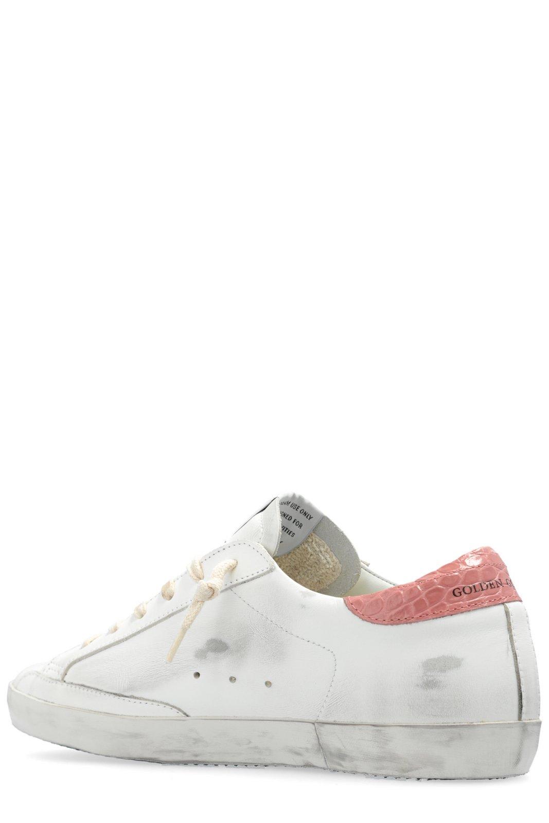 Shop Golden Goose Star Glittered Low-top Sneakers In Bianco