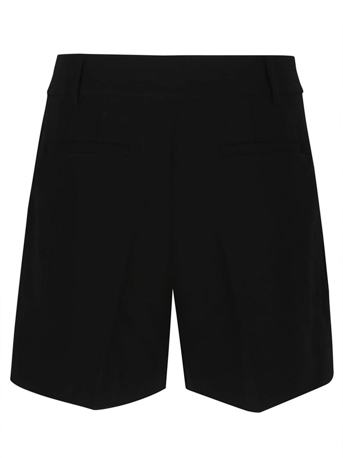 Shop Michael Kors Pleated Crepe Shorts In Nero